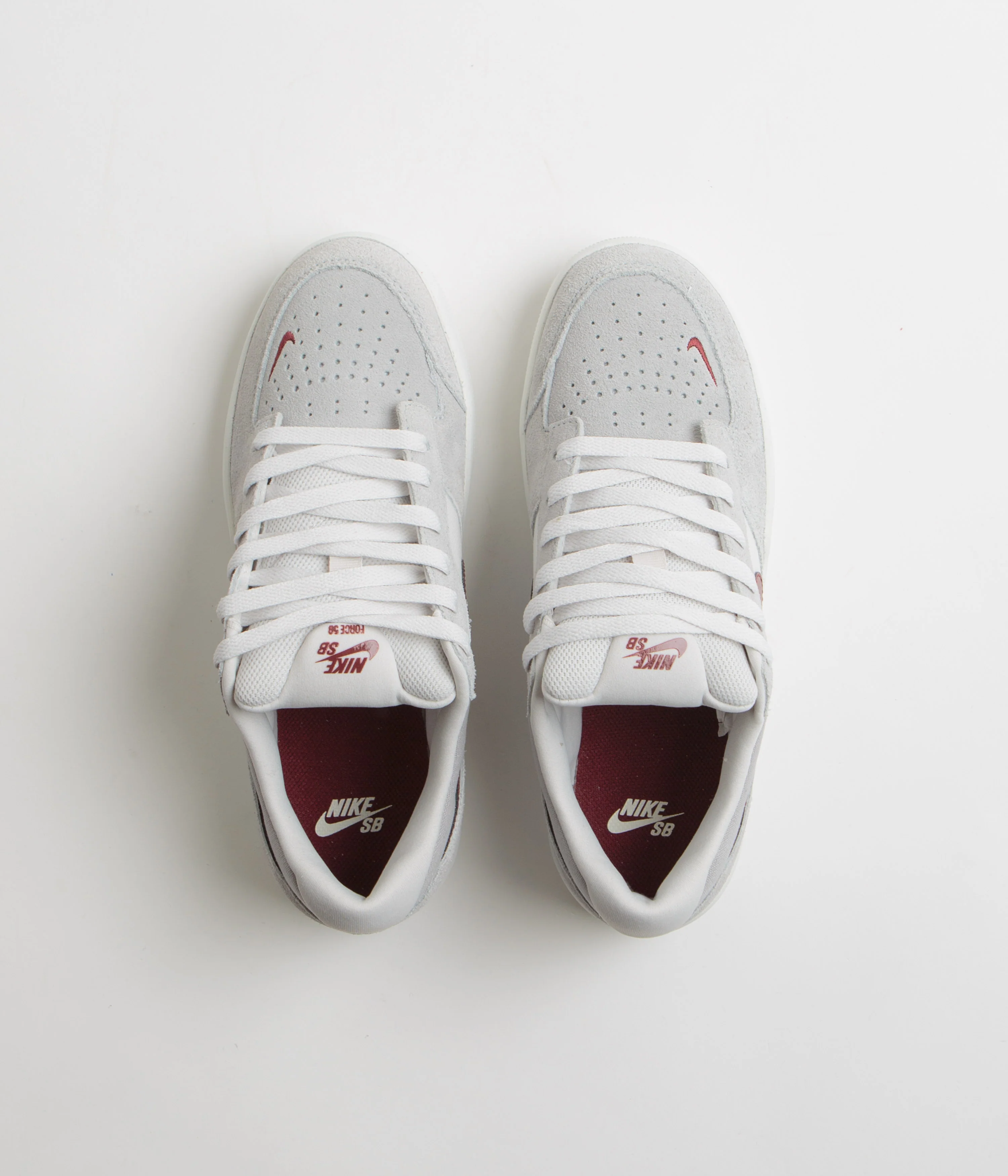 Nike SB Force 58 Shoes - Platinum Tint / Dark Team Red - Wolf Grey - Image 7