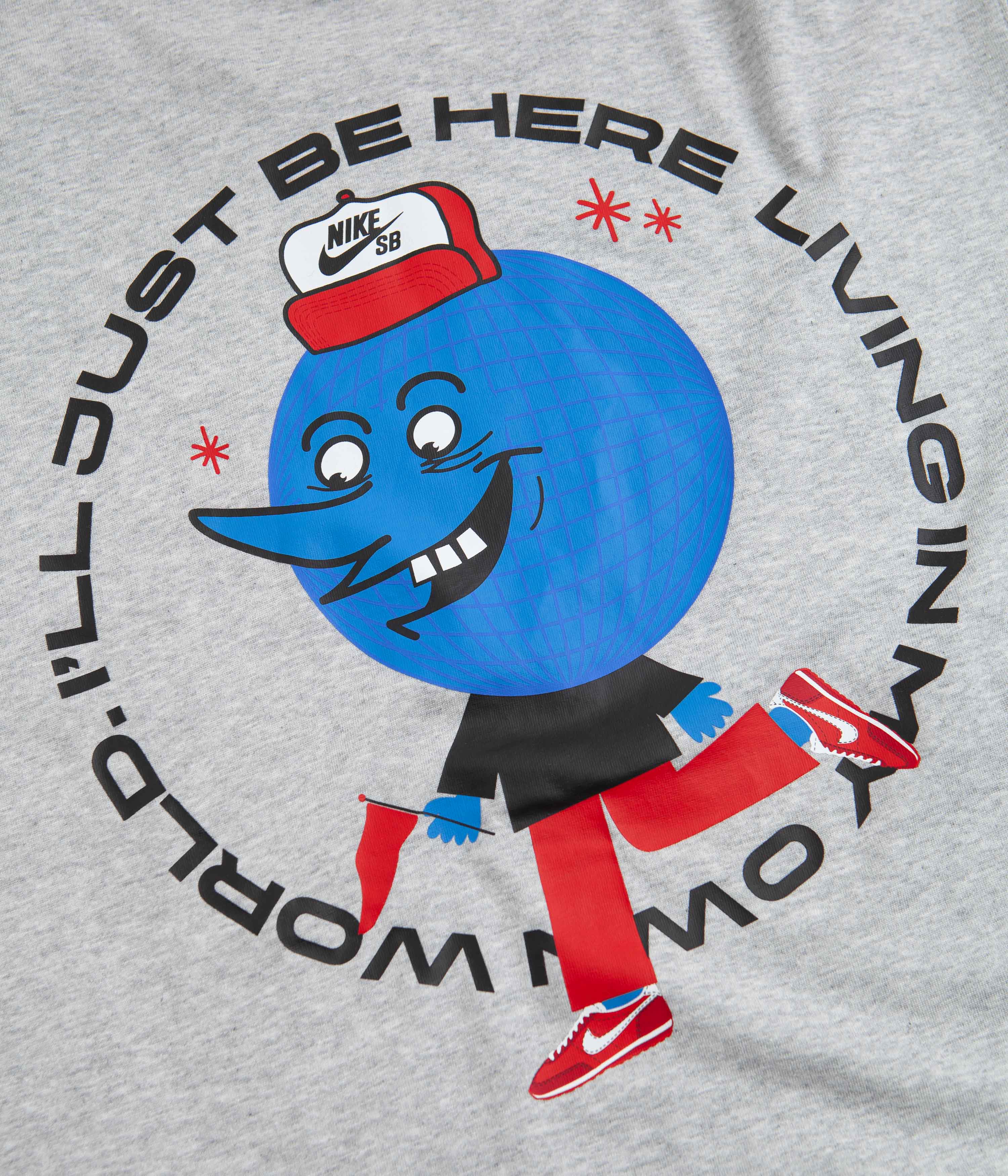 Nike SB Globe Guy T-Shirt - Grey Heather - Image 6