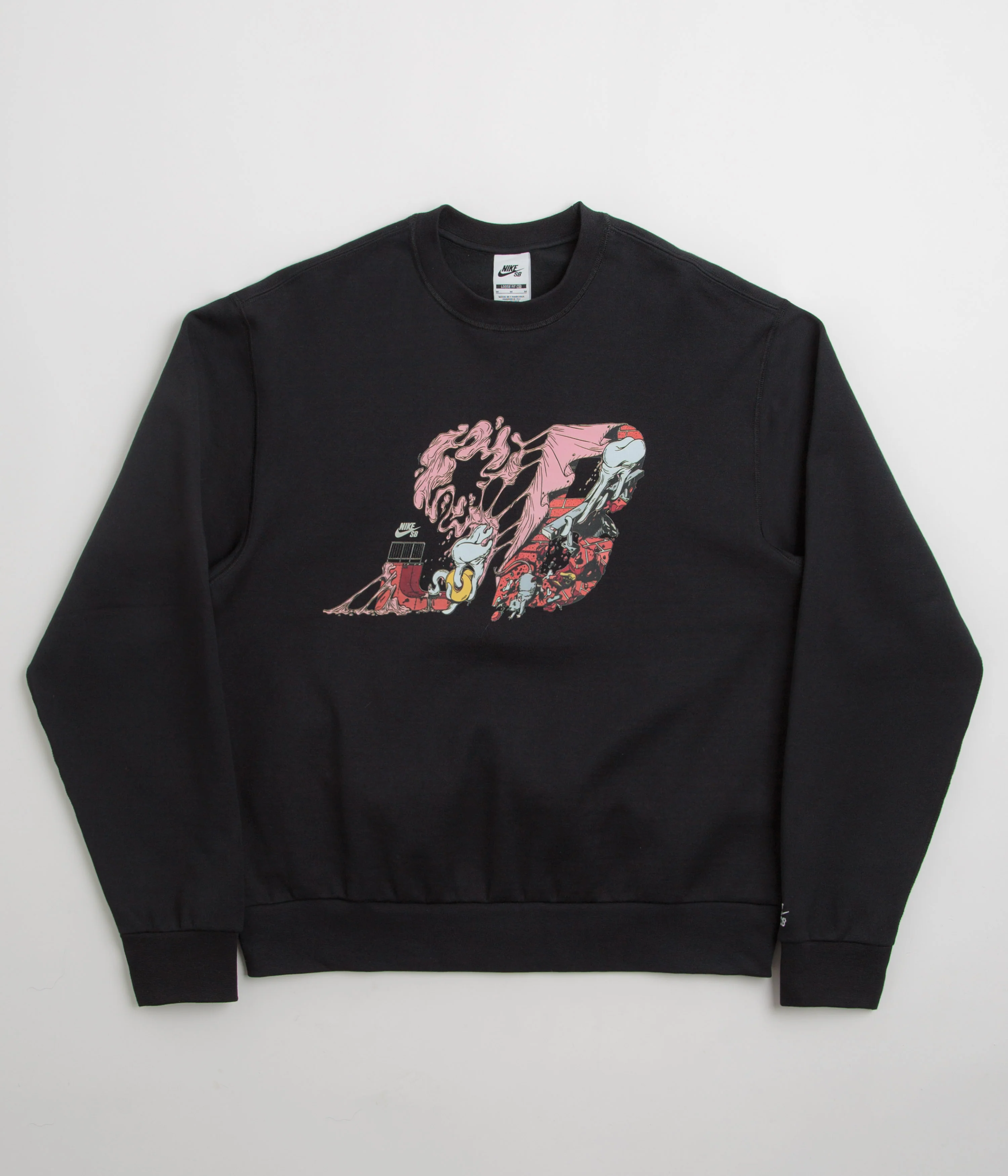 Nike SB Graphic Logo Crewneck Sweatshirt - Black / White