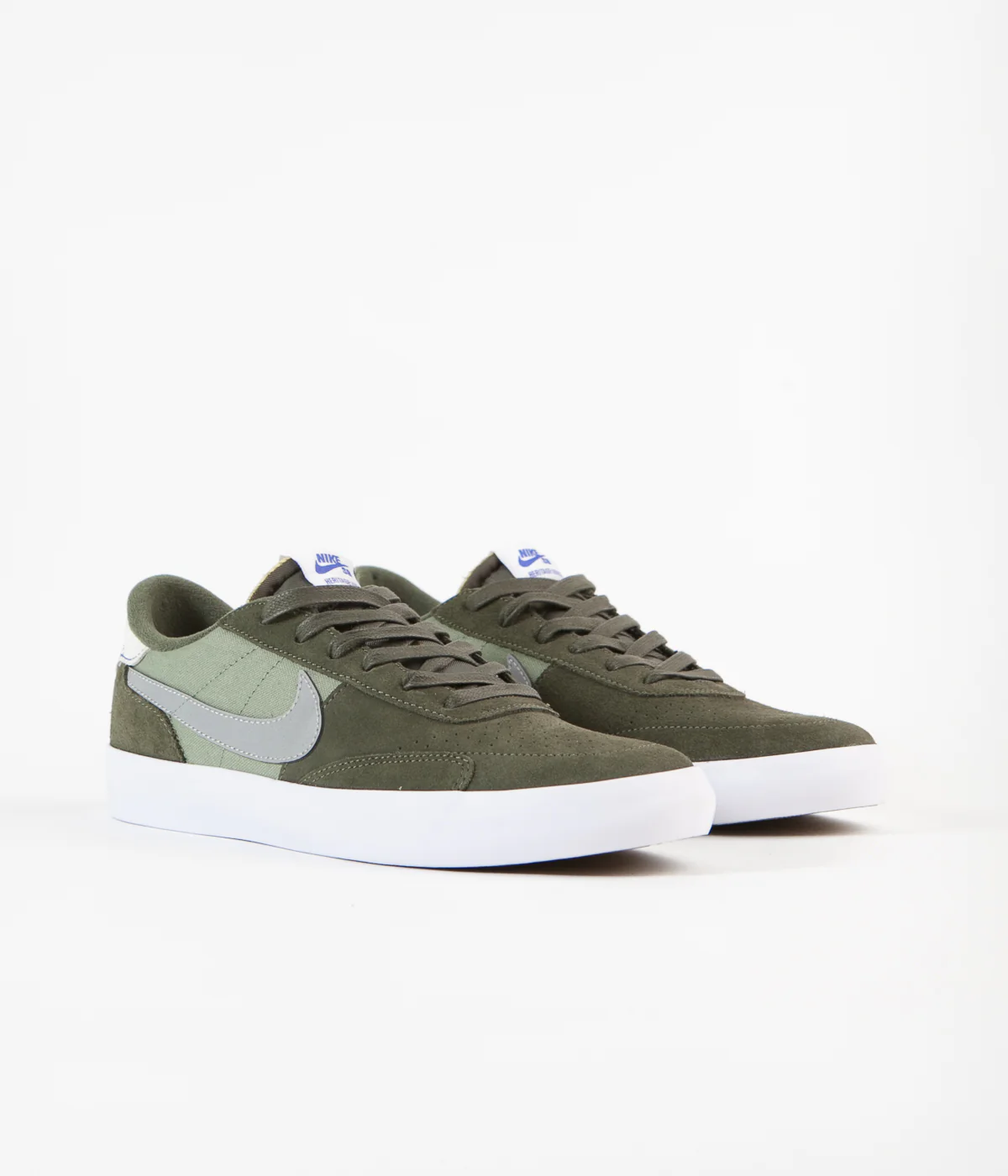 Nike SB Heritage Vulc Premium Shoes - Cargo Khaki / Medium Grey - Spiral Sage - Image 2