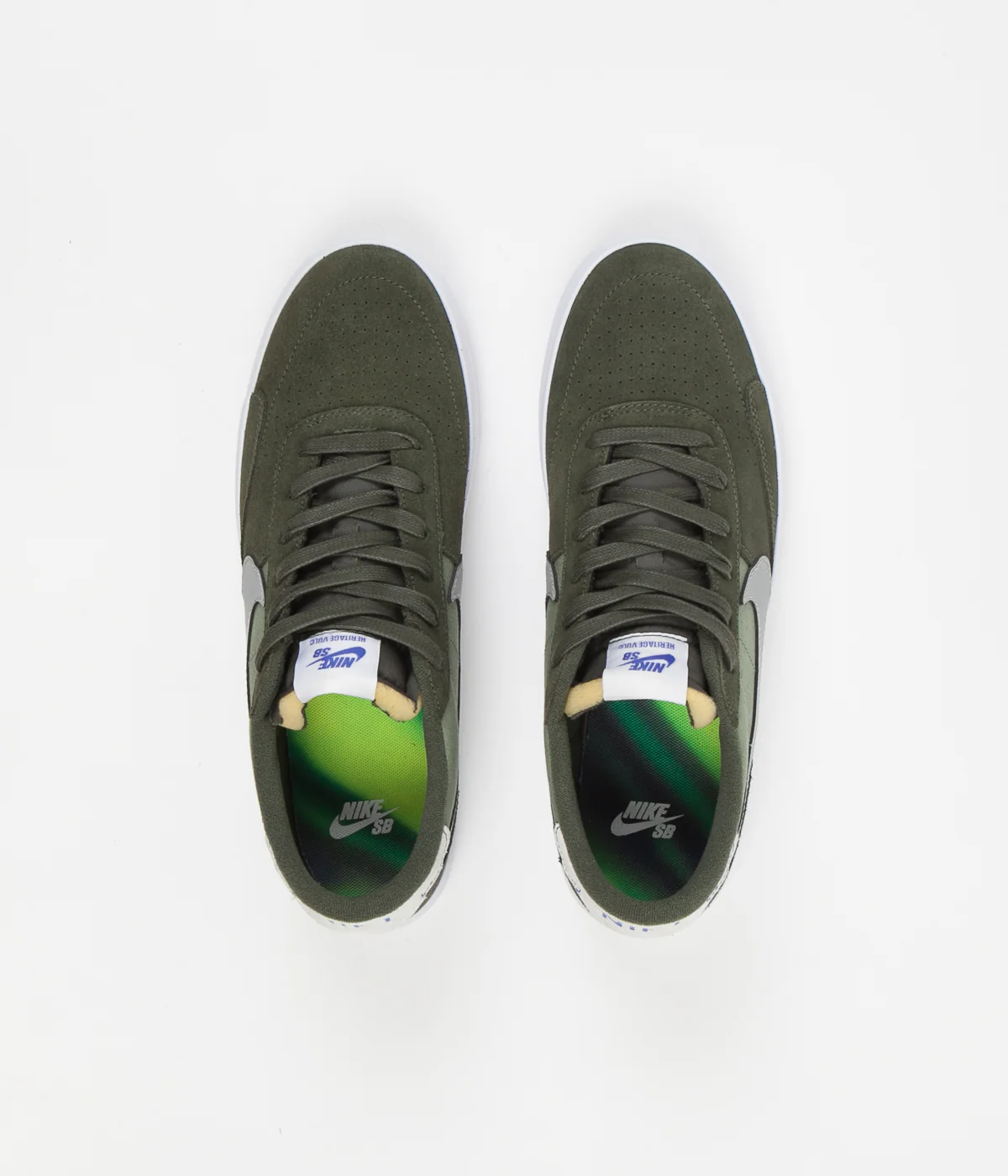 Nike SB Heritage Vulc Premium Shoes - Cargo Khaki / Medium Grey - Spiral Sage - Image 7
