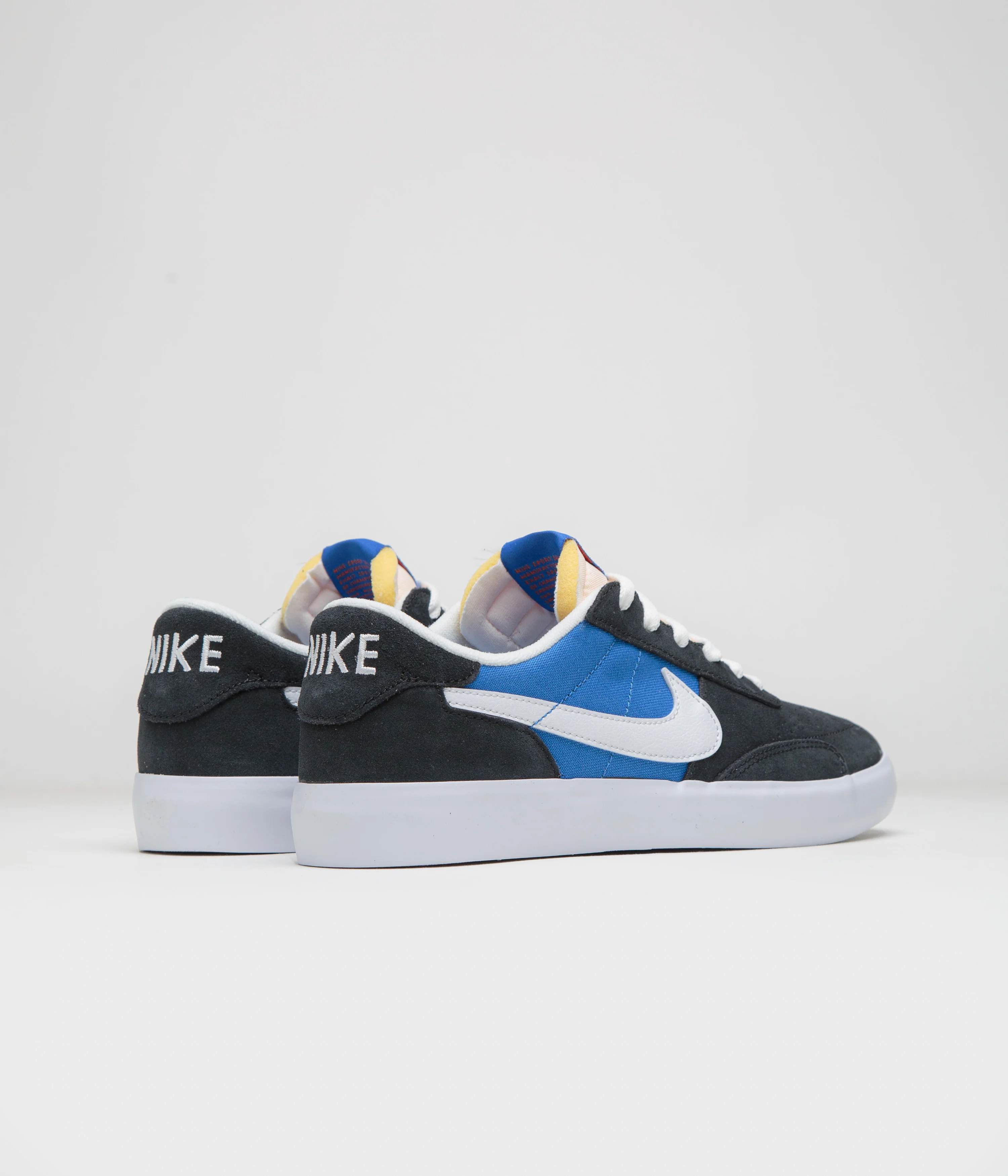 Nike SB Heritage Vulc Shoes - Black / White - Signal Blue - Safety Orange - Image 3