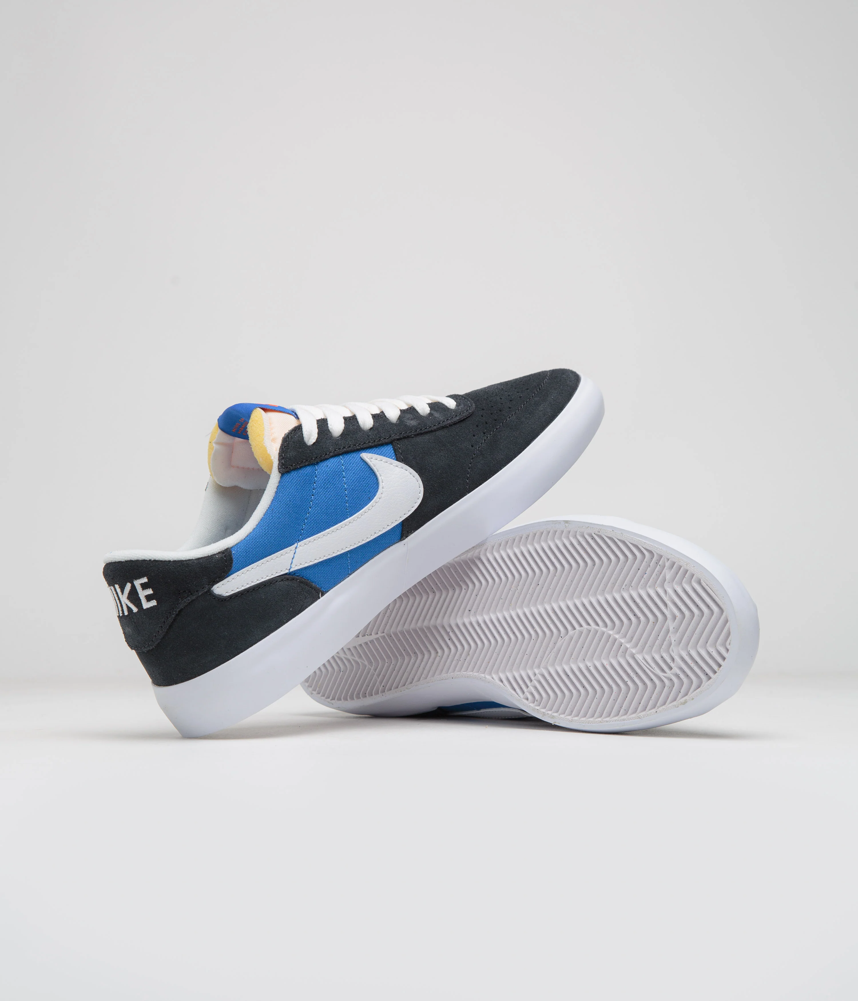 Nike SB Heritage Vulc Shoes - Black / White - Signal Blue - Safety Orange - Image 4