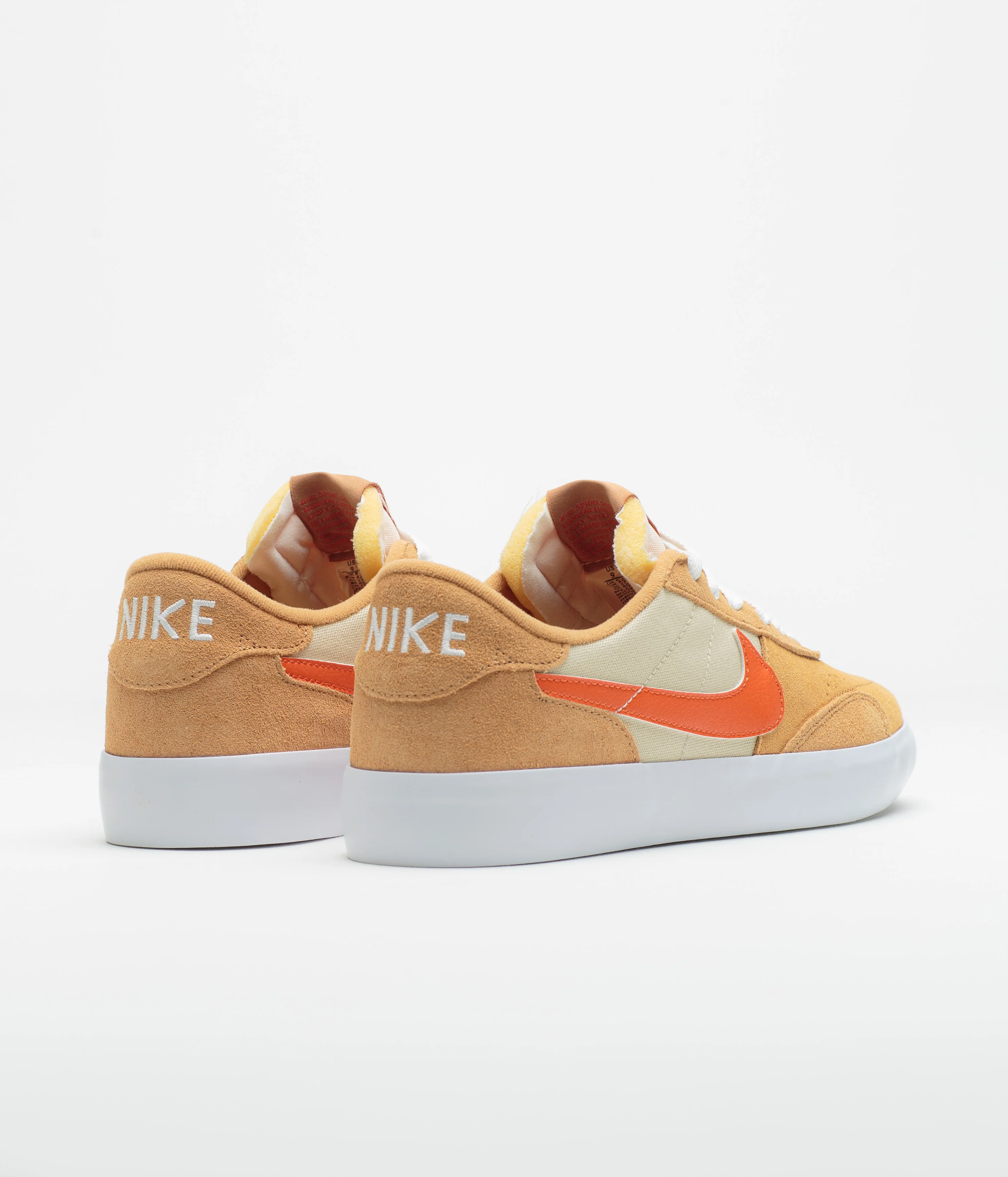 Nike SB Heritage Vulc Shoes - Flax / College Orange - Oatmeal - White - Image 4
