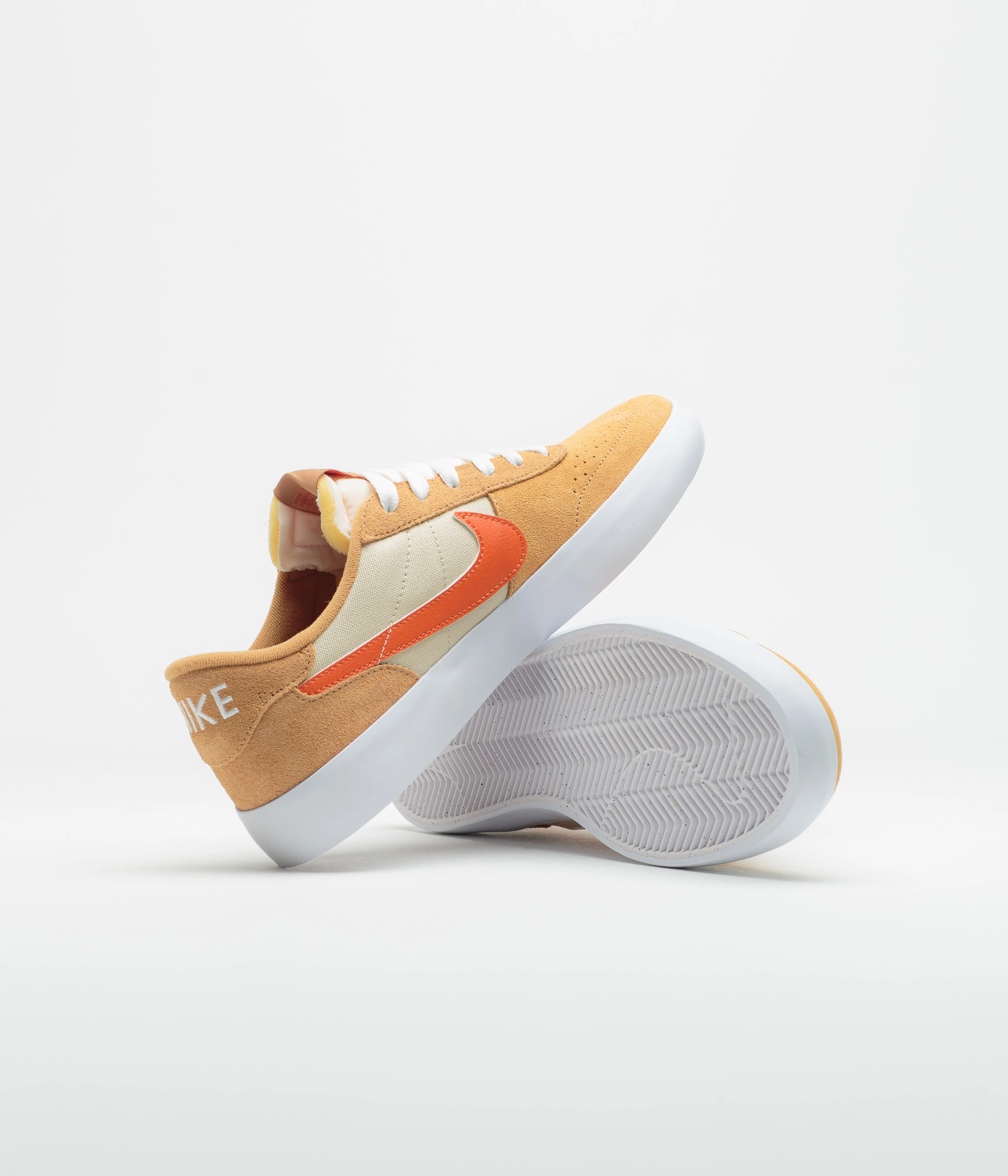Nike SB Heritage Vulc Shoes - Flax / College Orange - Oatmeal - White - Image 5