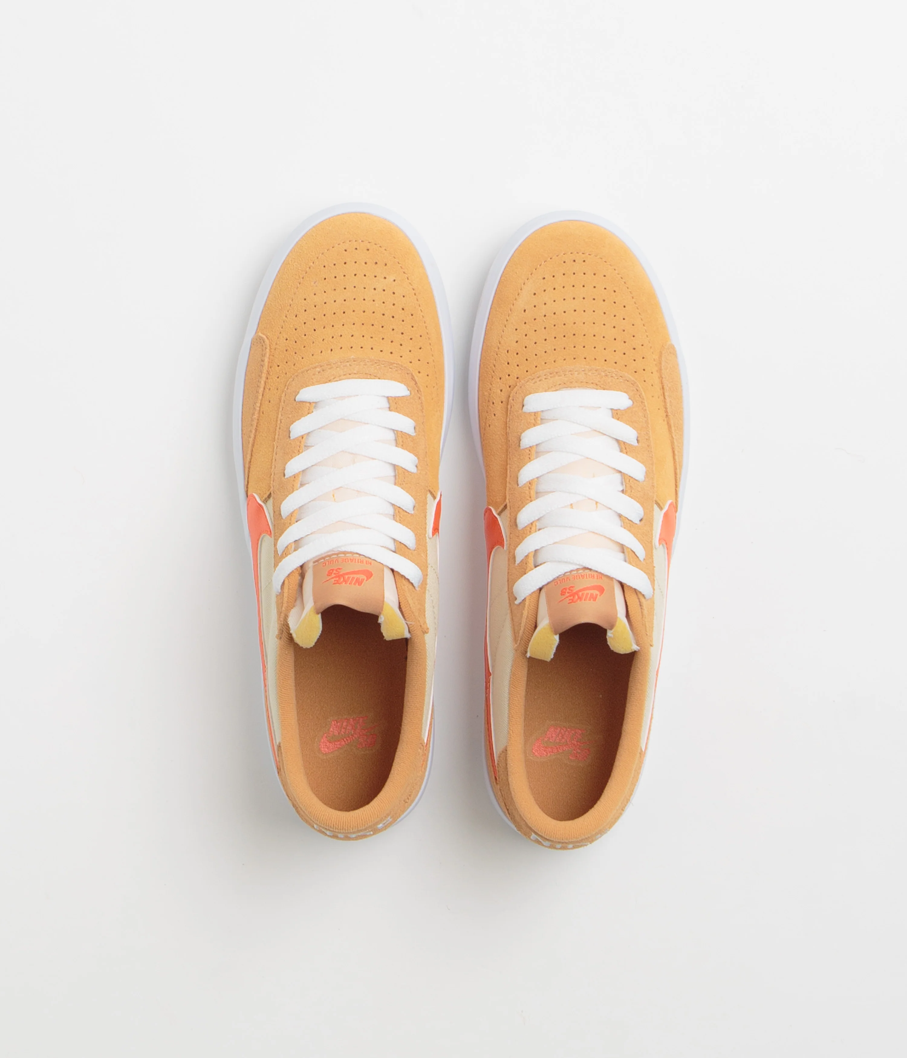 Nike SB Heritage Vulc Shoes - Flax / College Orange - Oatmeal - White - Image 7