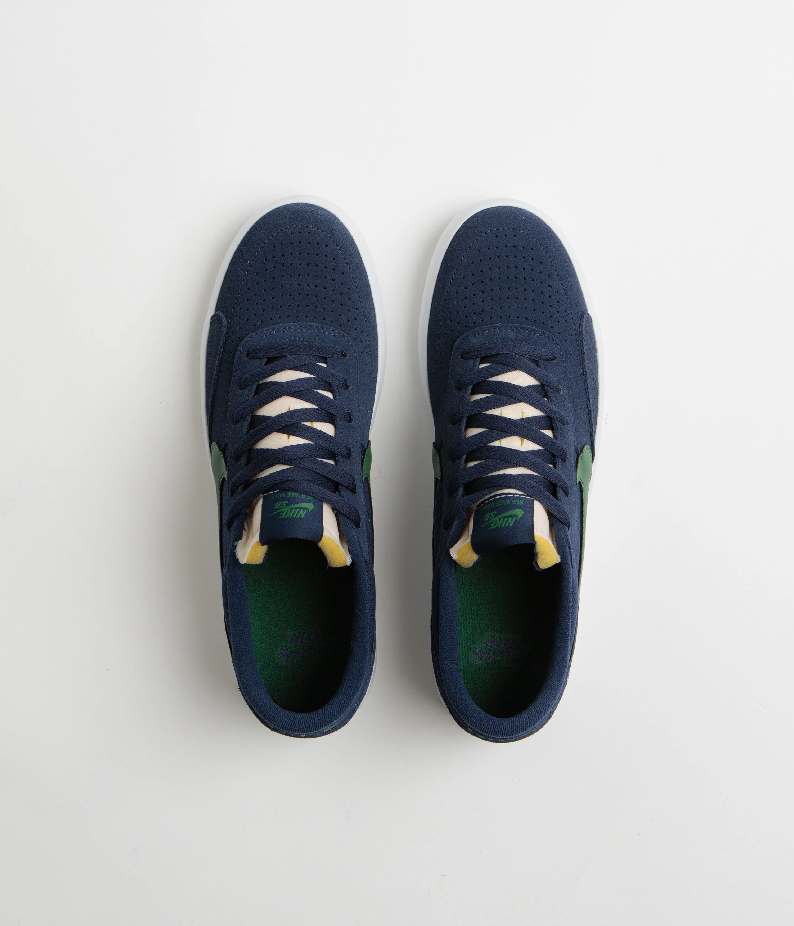 Nike SB Heritage Vulc Shoes - Midnight Navy / Noble Green - Midnight Navy - Image 7