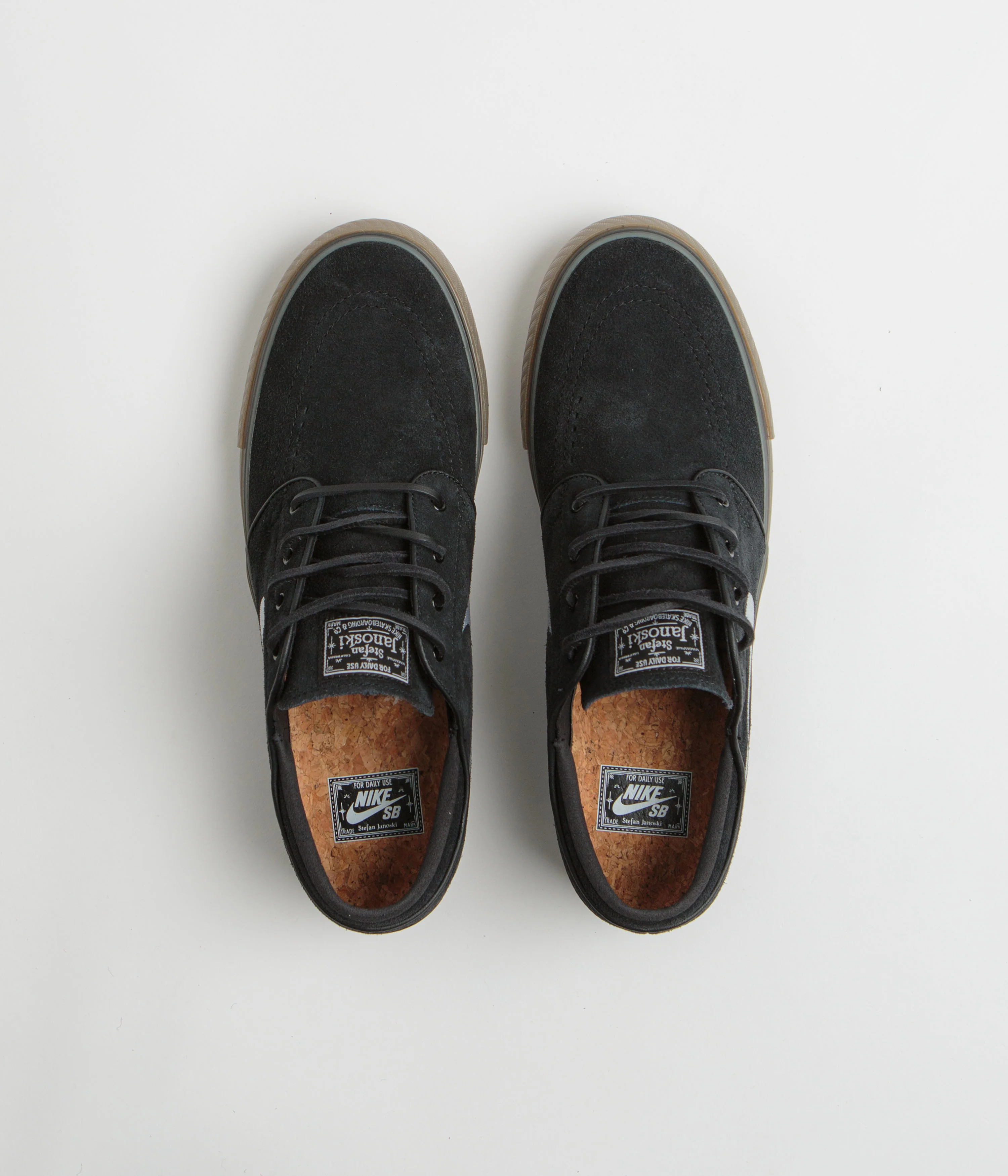 Nike SB Janoski OG+ Shoes - Black / White - Black - Gum Light Brown - Image 7