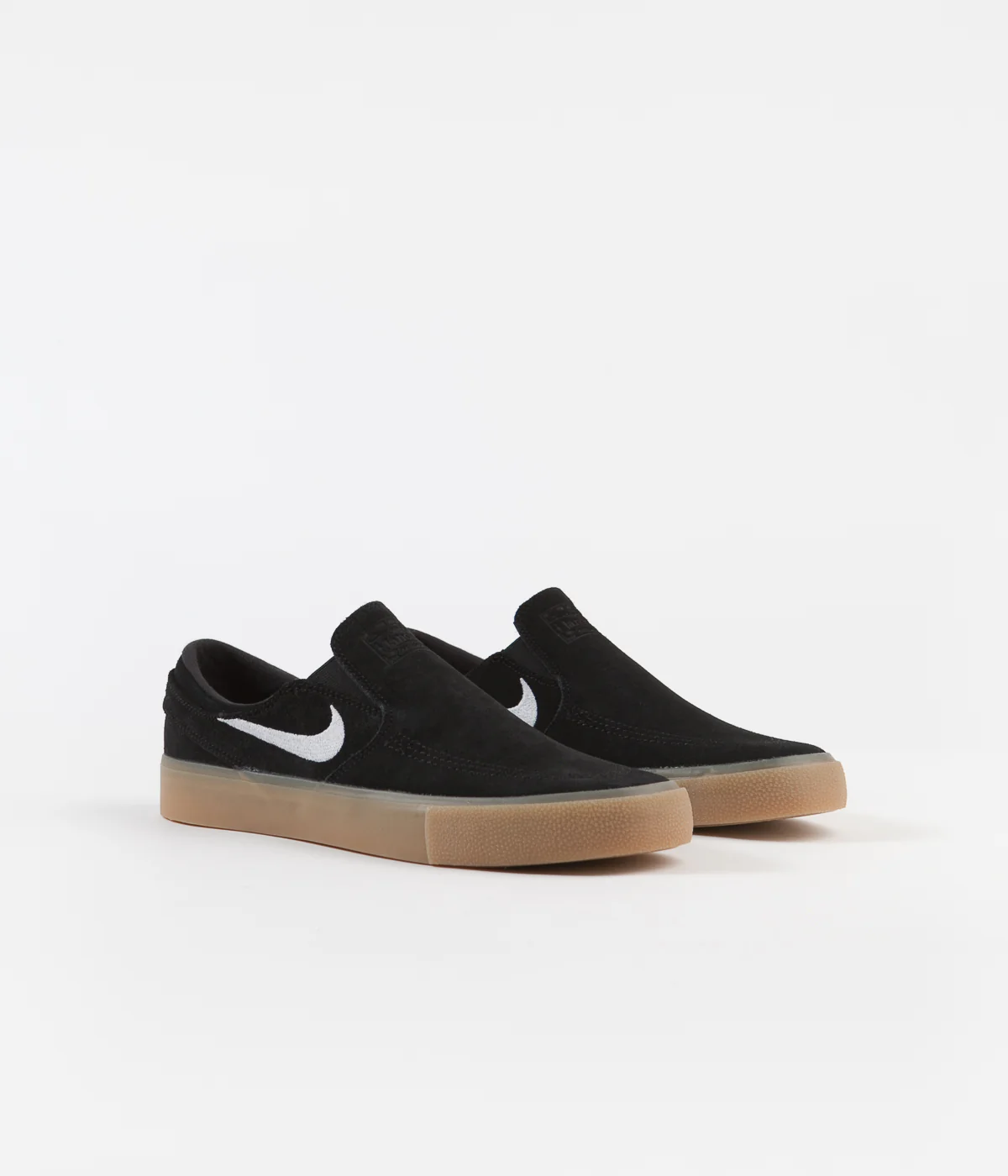 Nike SB Janoski Slip On Remastered Shoes - Black / White - Black - Gum Light Brown - Image 2