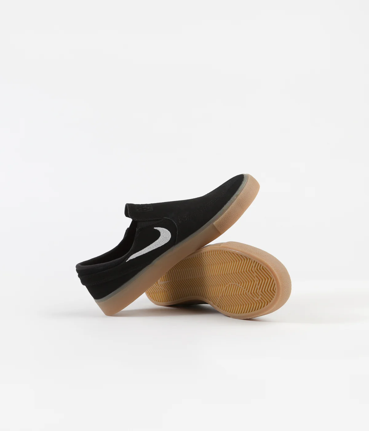 Nike SB Janoski Slip On Remastered Shoes - Black / White - Black - Gum Light Brown - Image 5