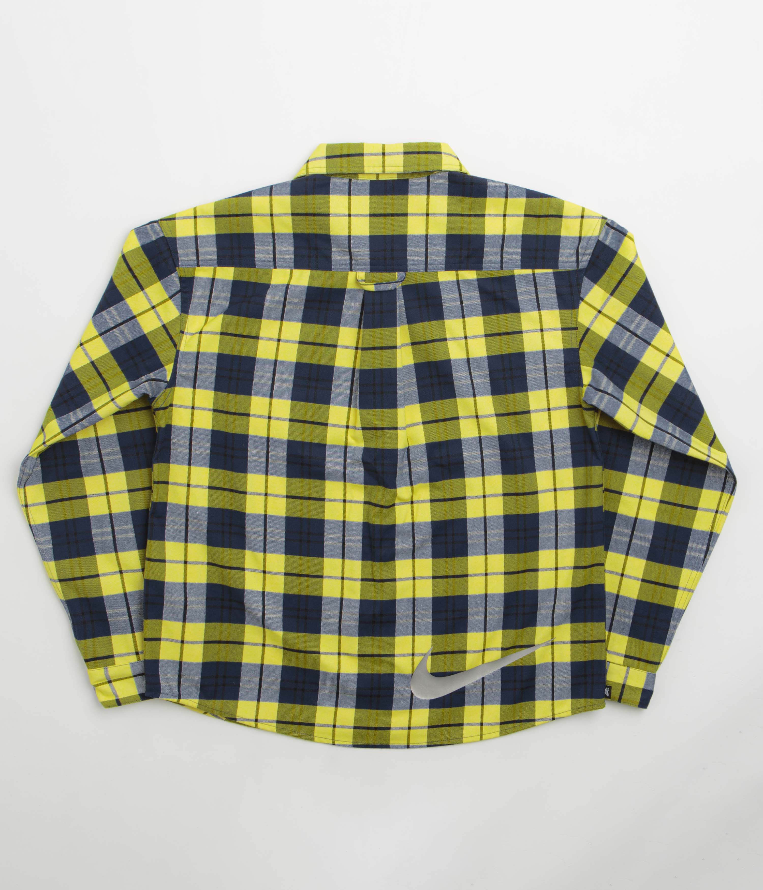Nike SB Koston Flannel Shirt - Midnight Navy / Speed Yellow - Image 2
