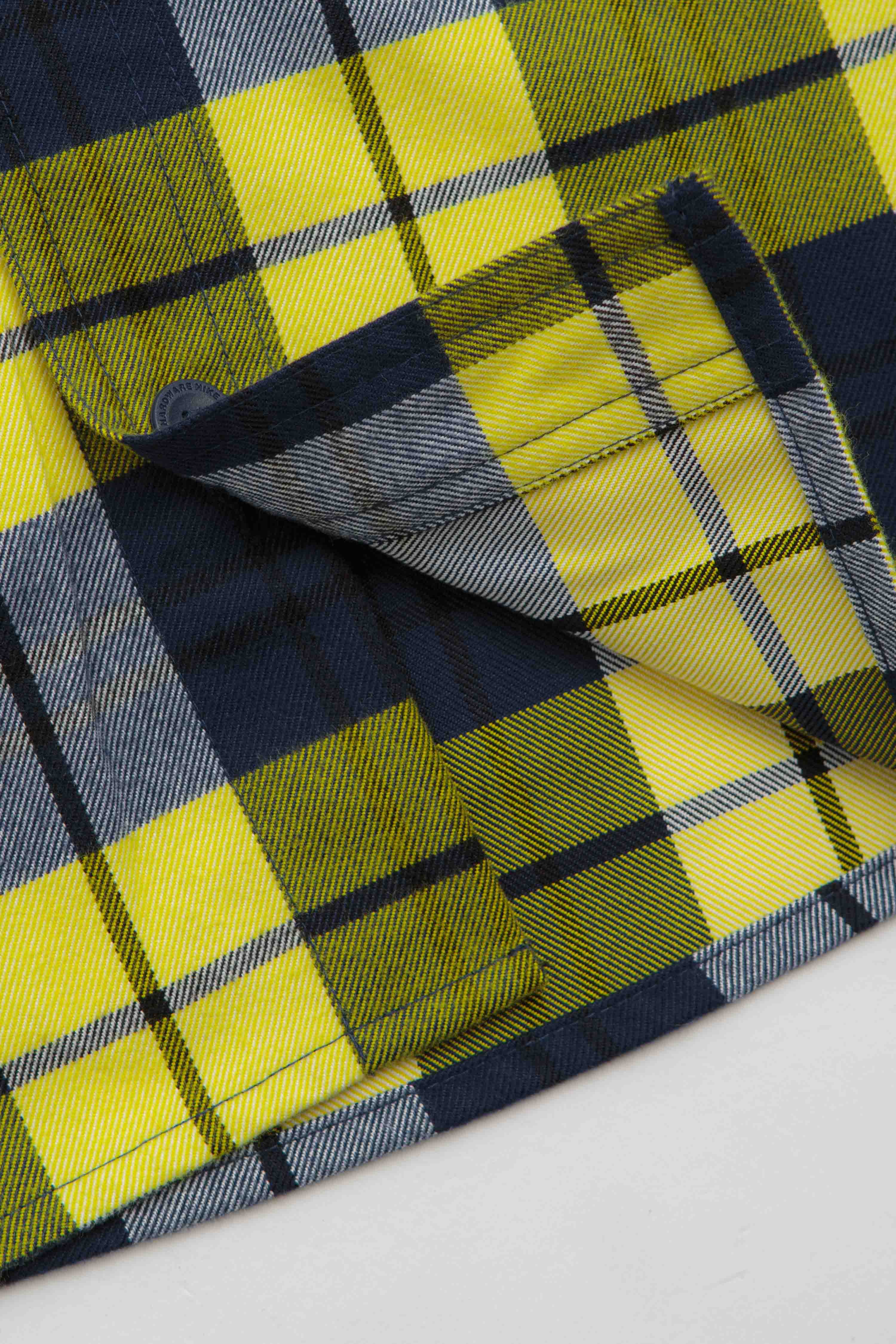 Nike SB Koston Flannel Shirt - Midnight Navy / Speed Yellow - Image 4