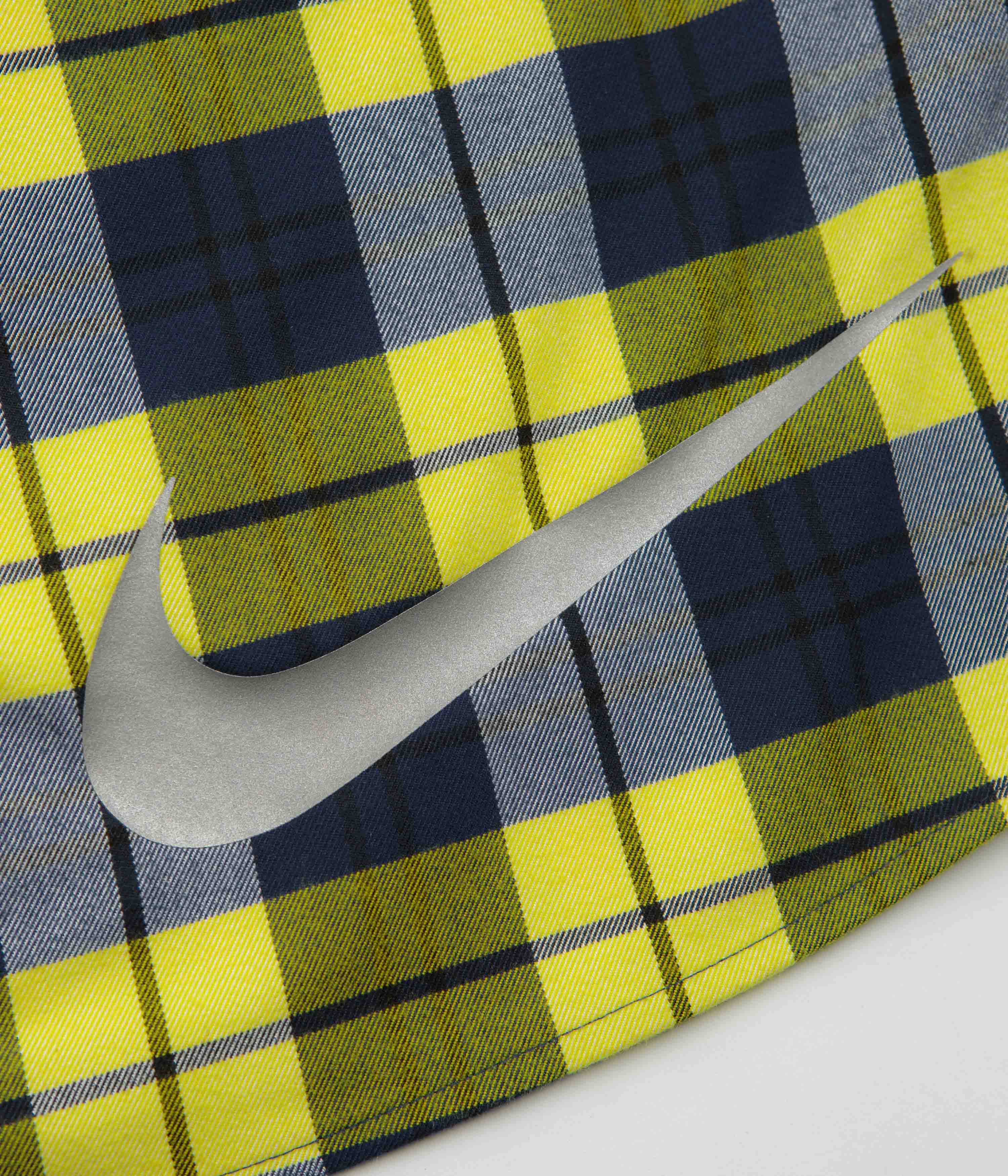 Nike SB Koston Flannel Shirt - Midnight Navy / Speed Yellow - Image 6