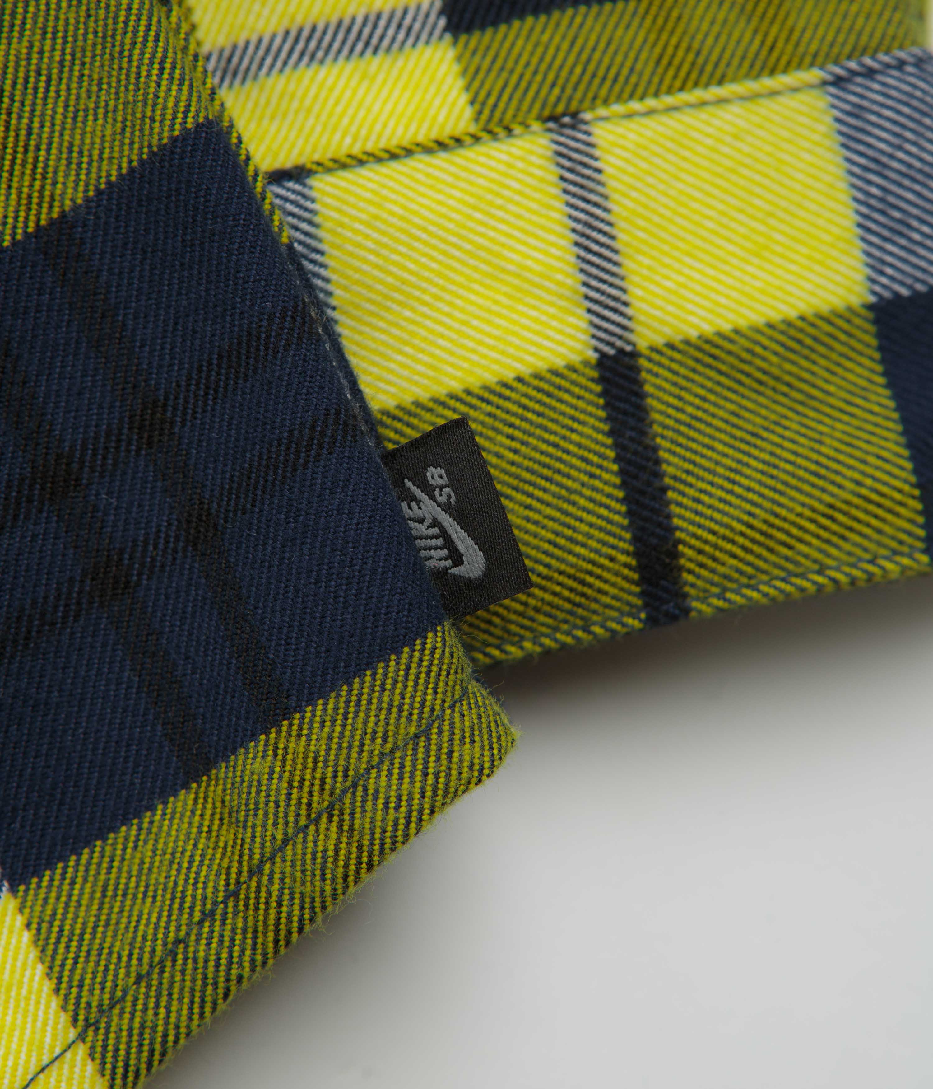 Nike SB Koston Flannel Shirt - Midnight Navy / Speed Yellow - Image 7
