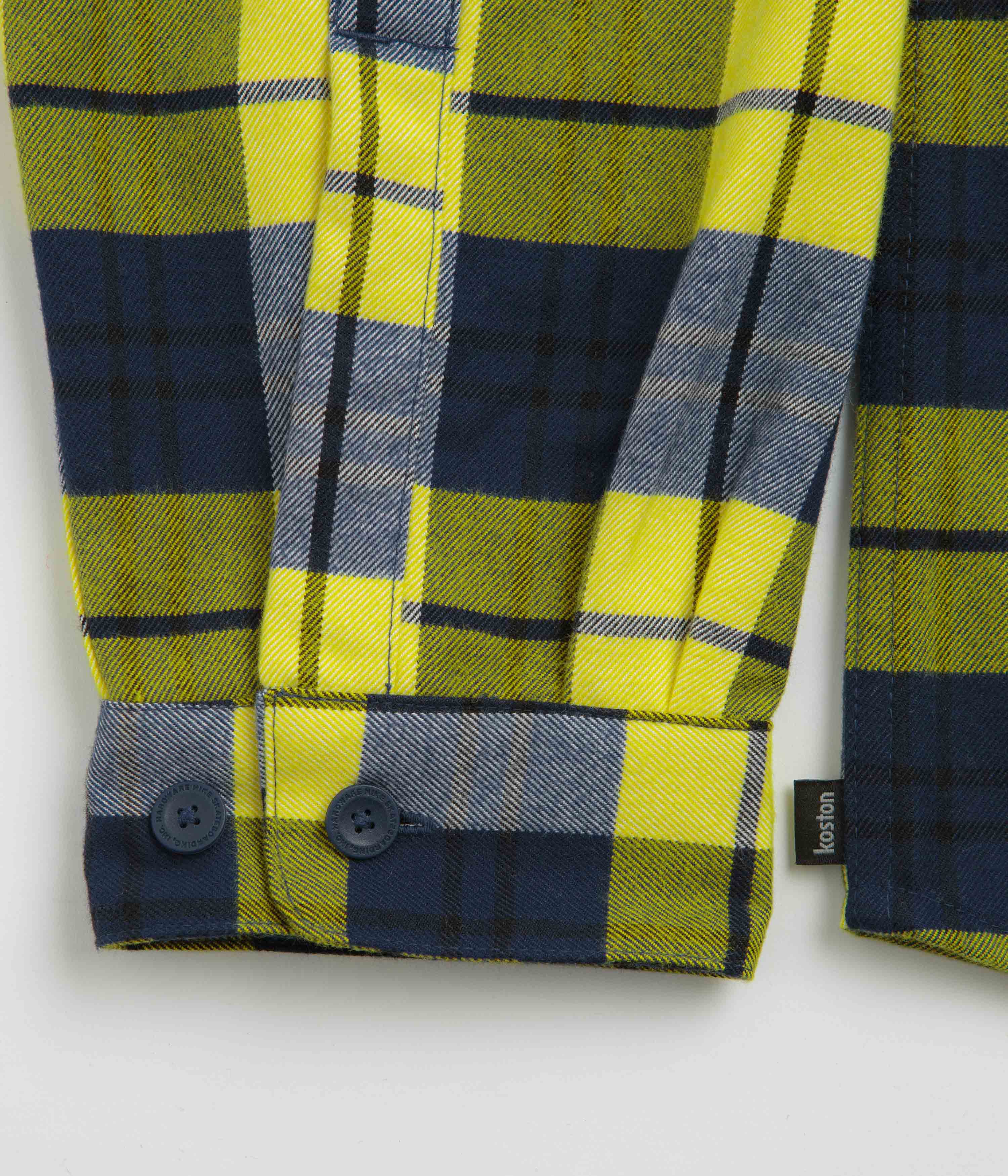 Nike SB Koston Flannel Shirt - Midnight Navy / Speed Yellow - Image 8