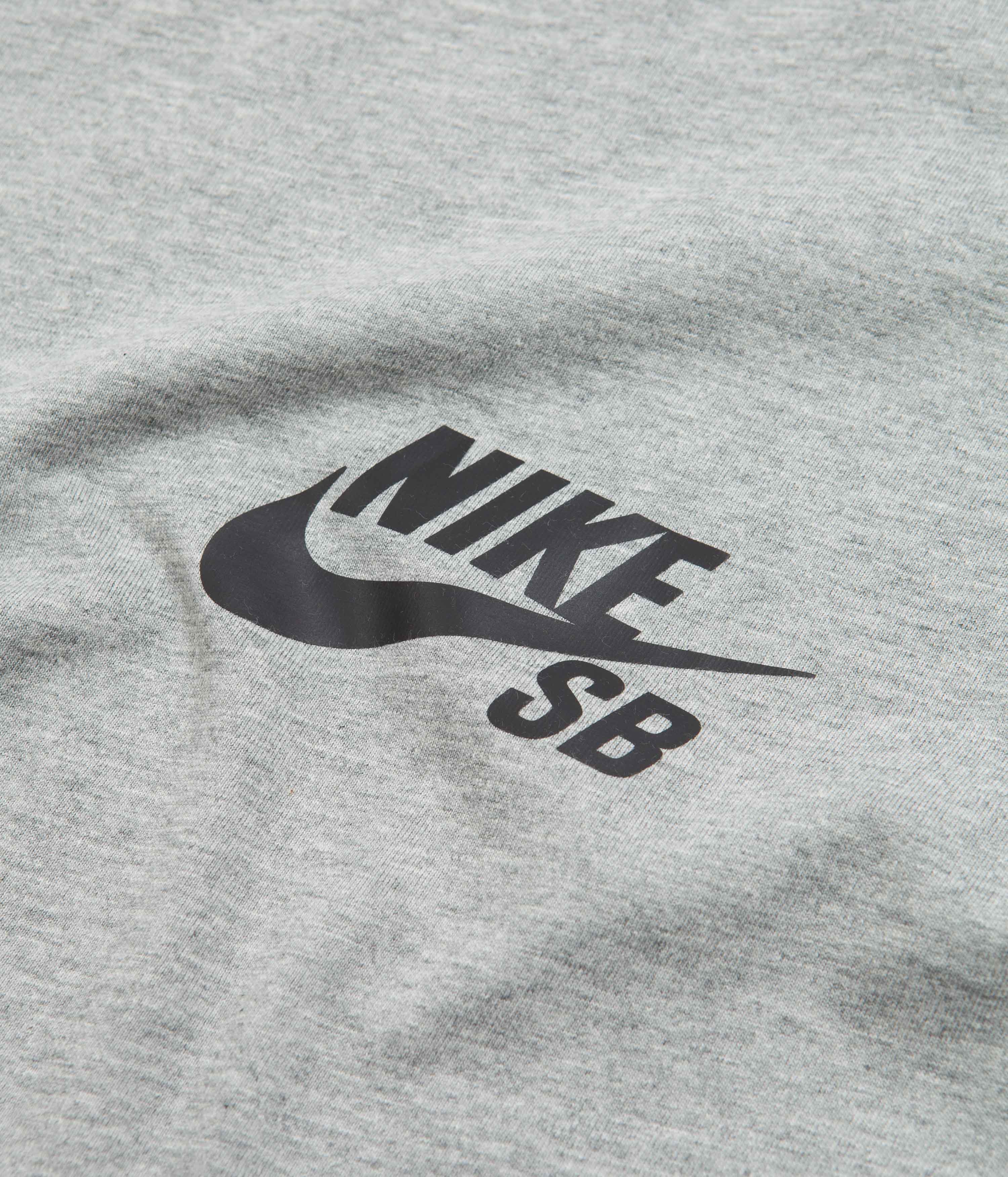 Nike SB Logo T-Shirt - Dark Grey Heather / Black - Image 3