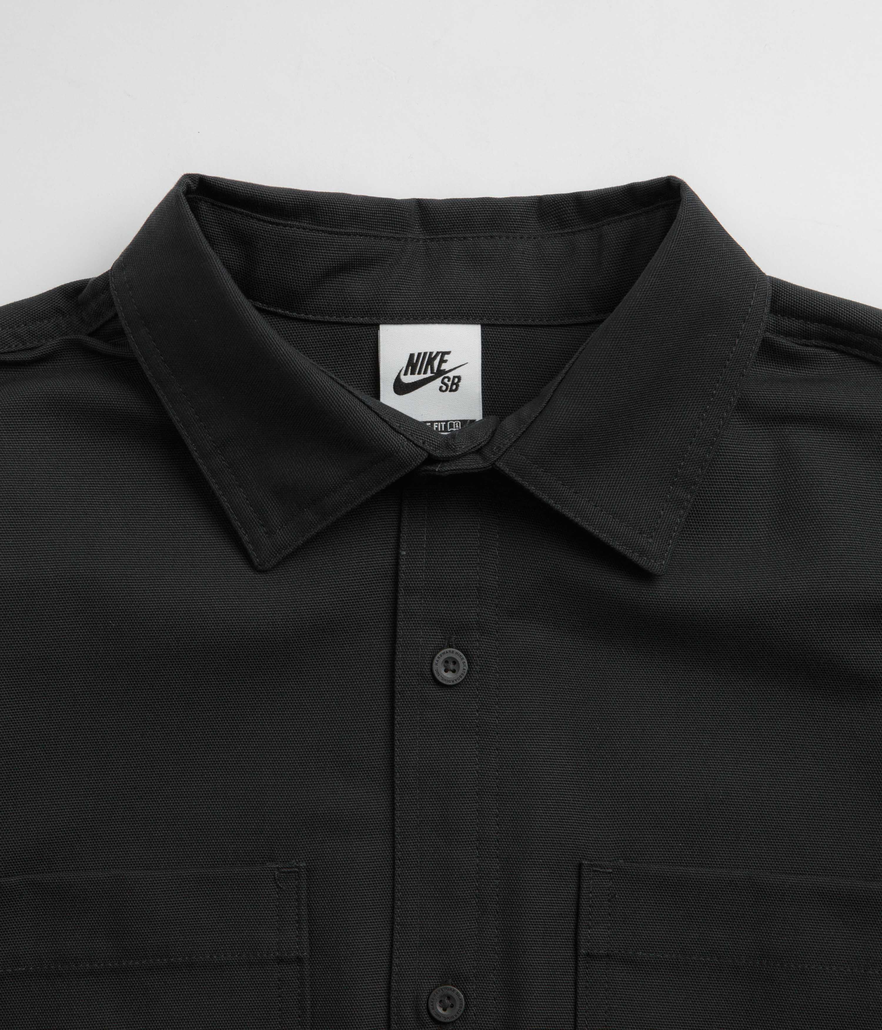Nike SB New Essential Woven Shirt - Black / White - Image 4