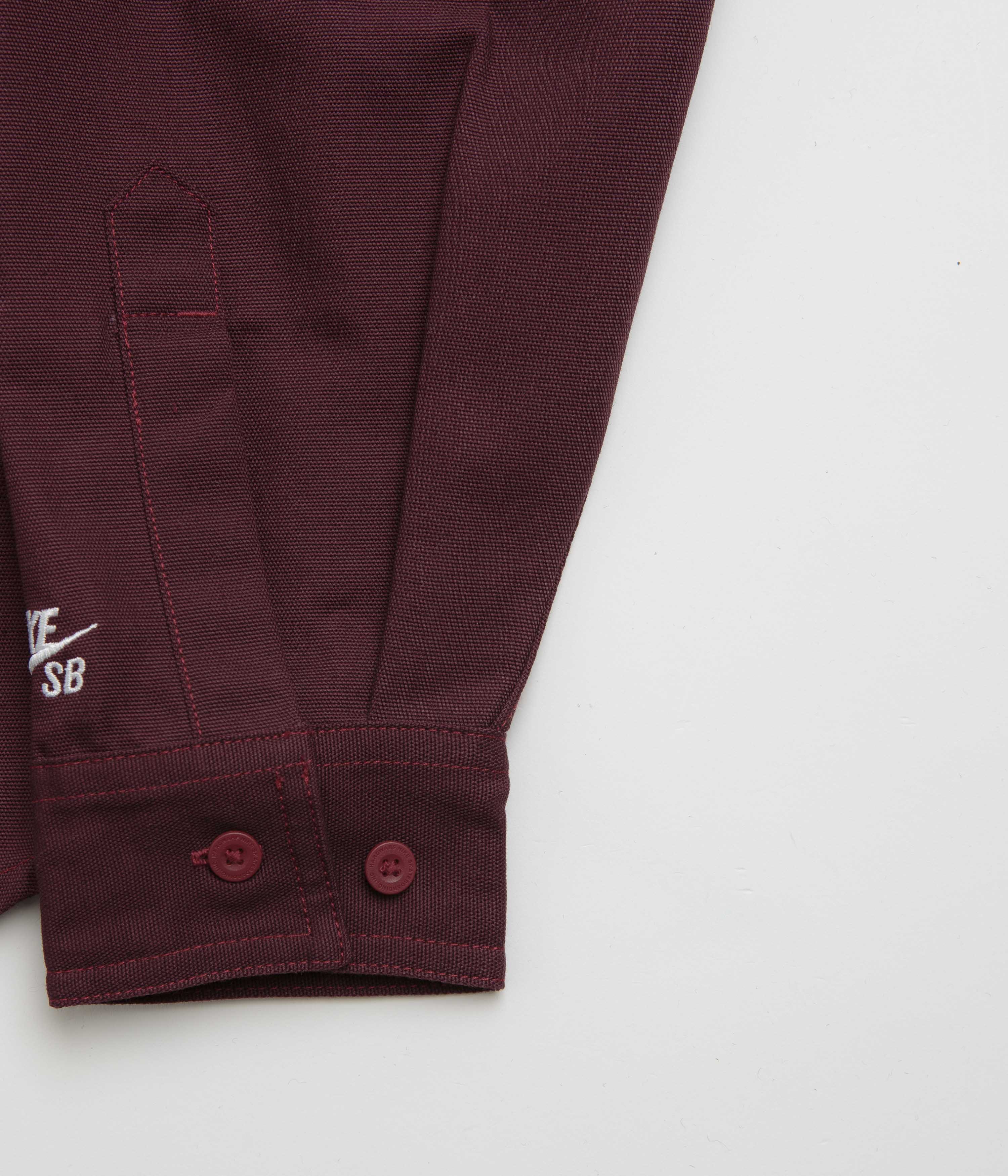 Nike SB New Essential Woven Shirt - Burgundy Crush / Platinum Violet - Image 6