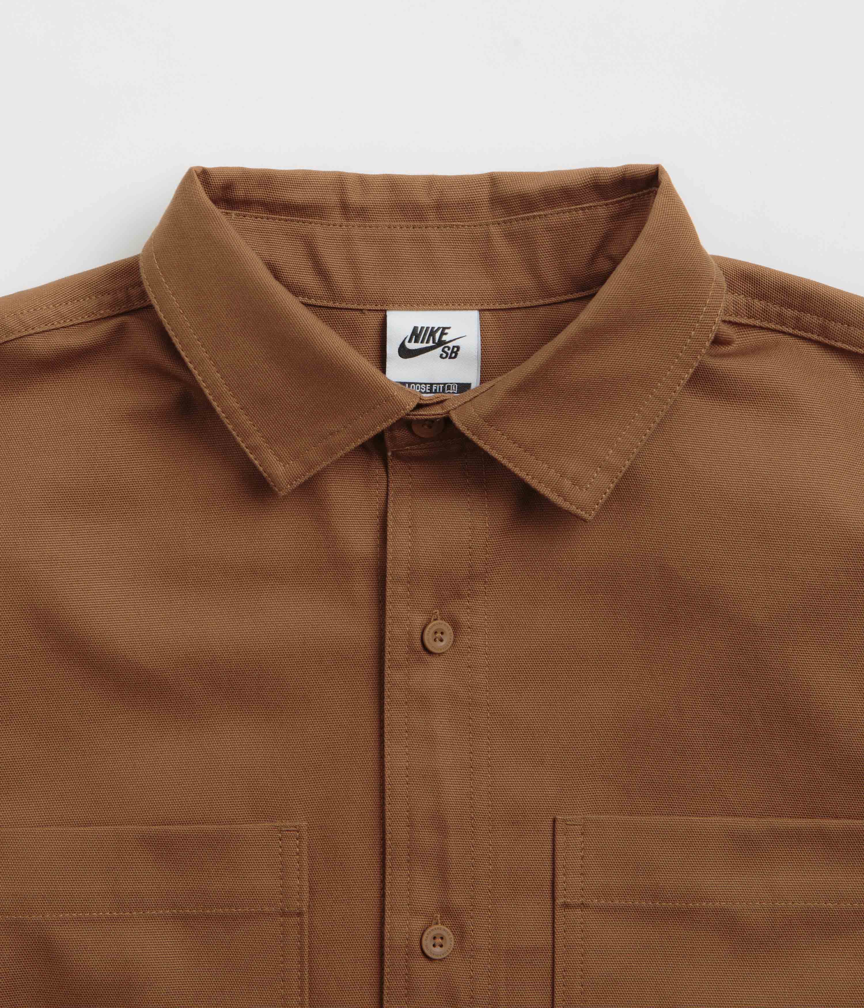 Nike SB New Essential Woven Shirt - Light British Tan / White - Image 4