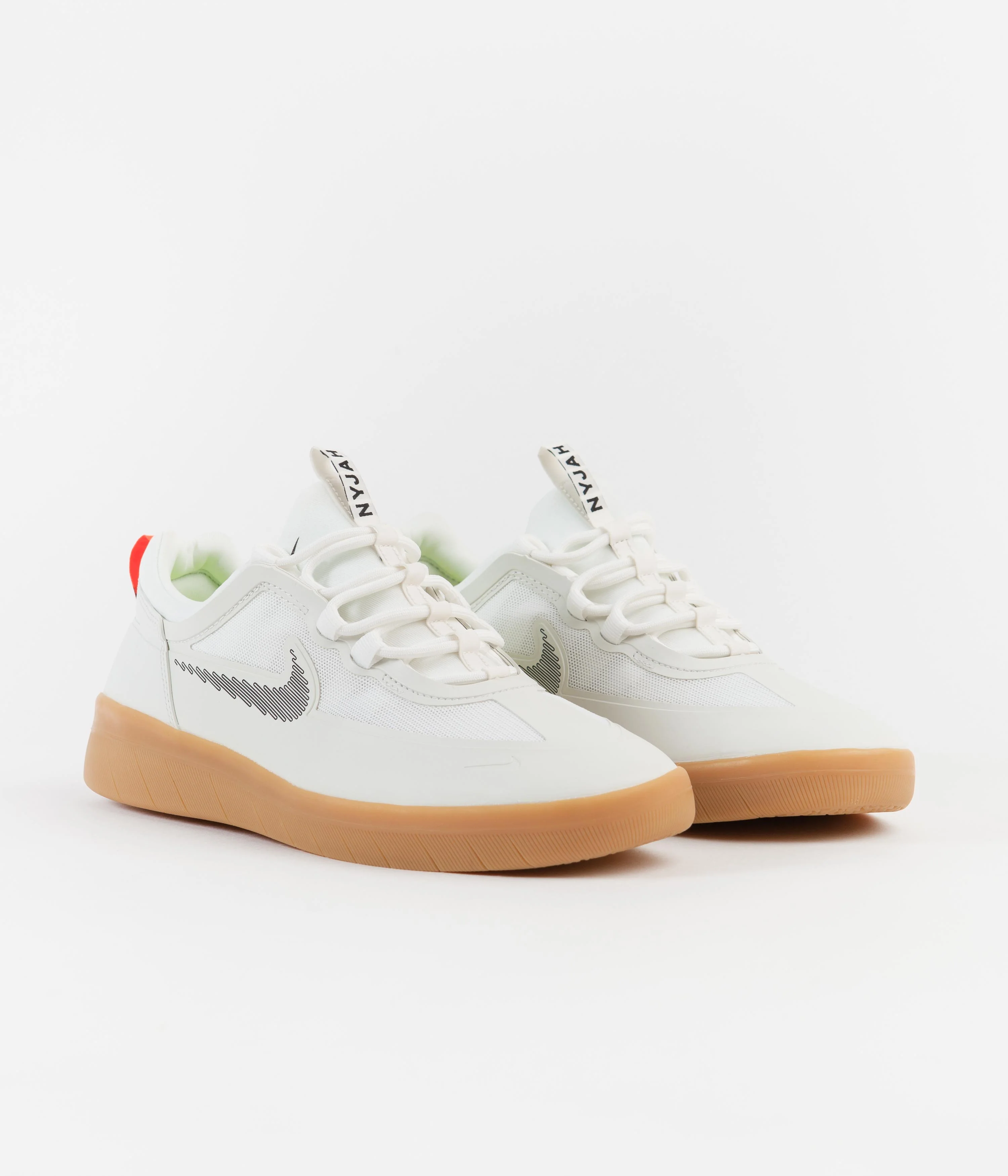 Nike SB Nyjah Free 2 Shoes - Summit White / Black - Bright Crimson - Image 2