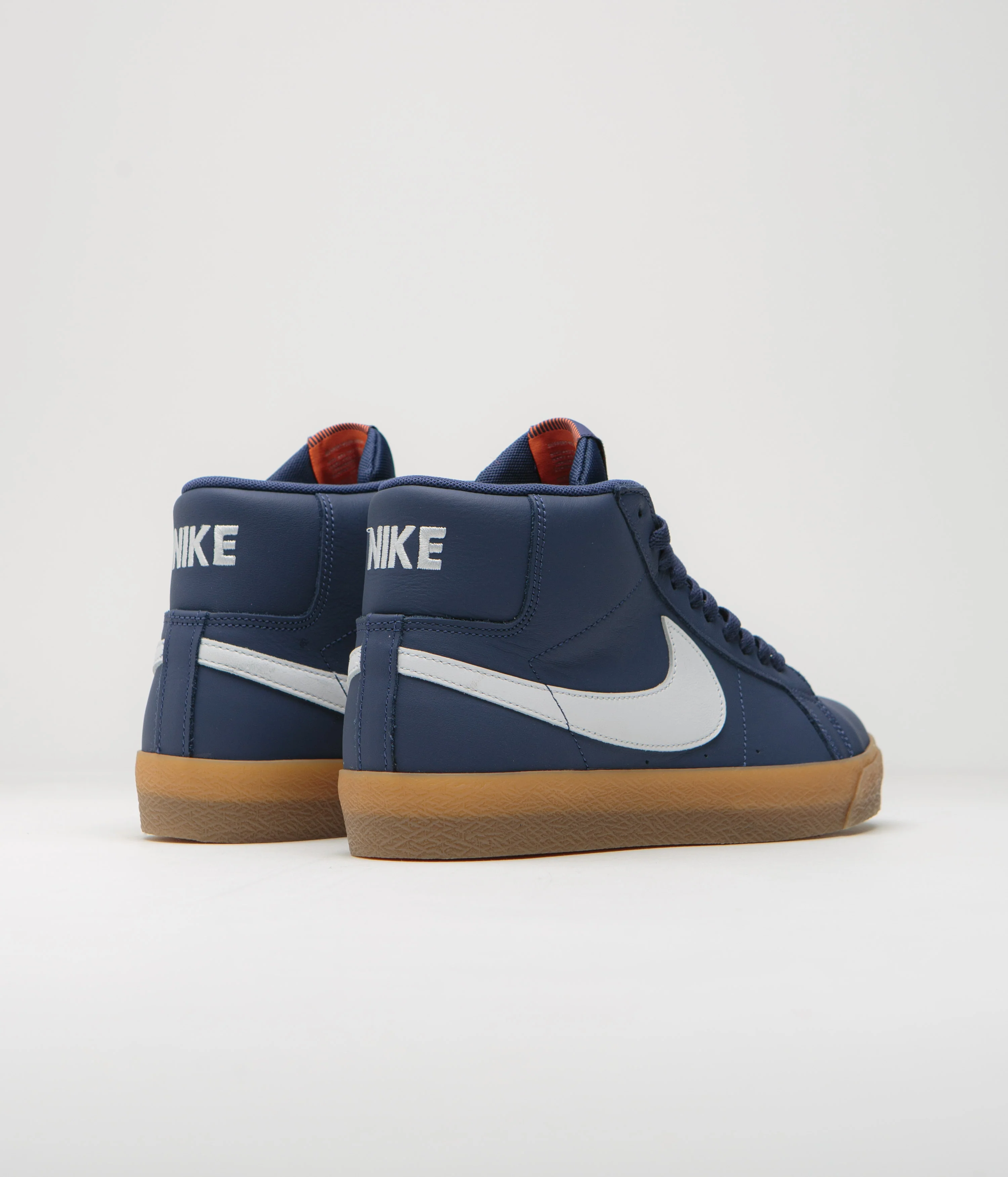 Nike SB Orange Label Blazer Mid Shoes - Navy / White - Navy - Gum Light Brown - Image 4