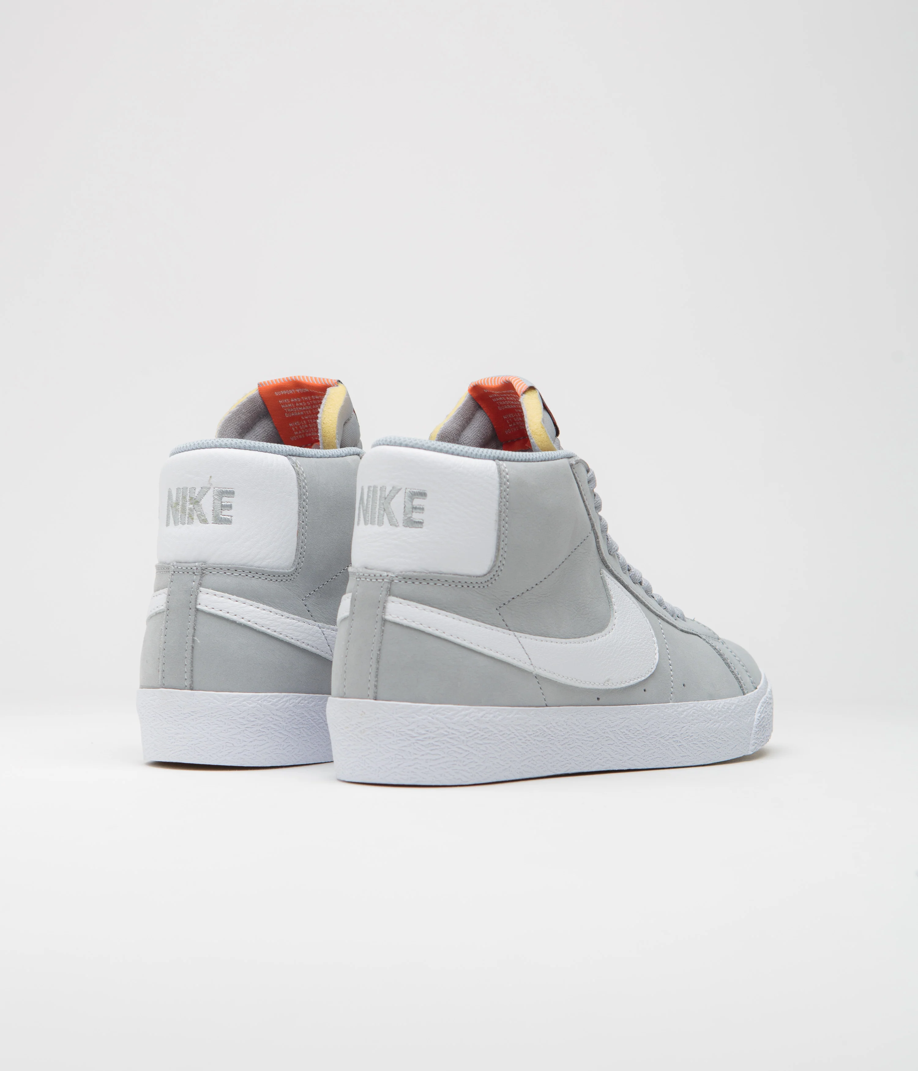 Nike SB Orange Label Blazer Mid Shoes - Wolf Grey / White - Wolf Grey - Image 4