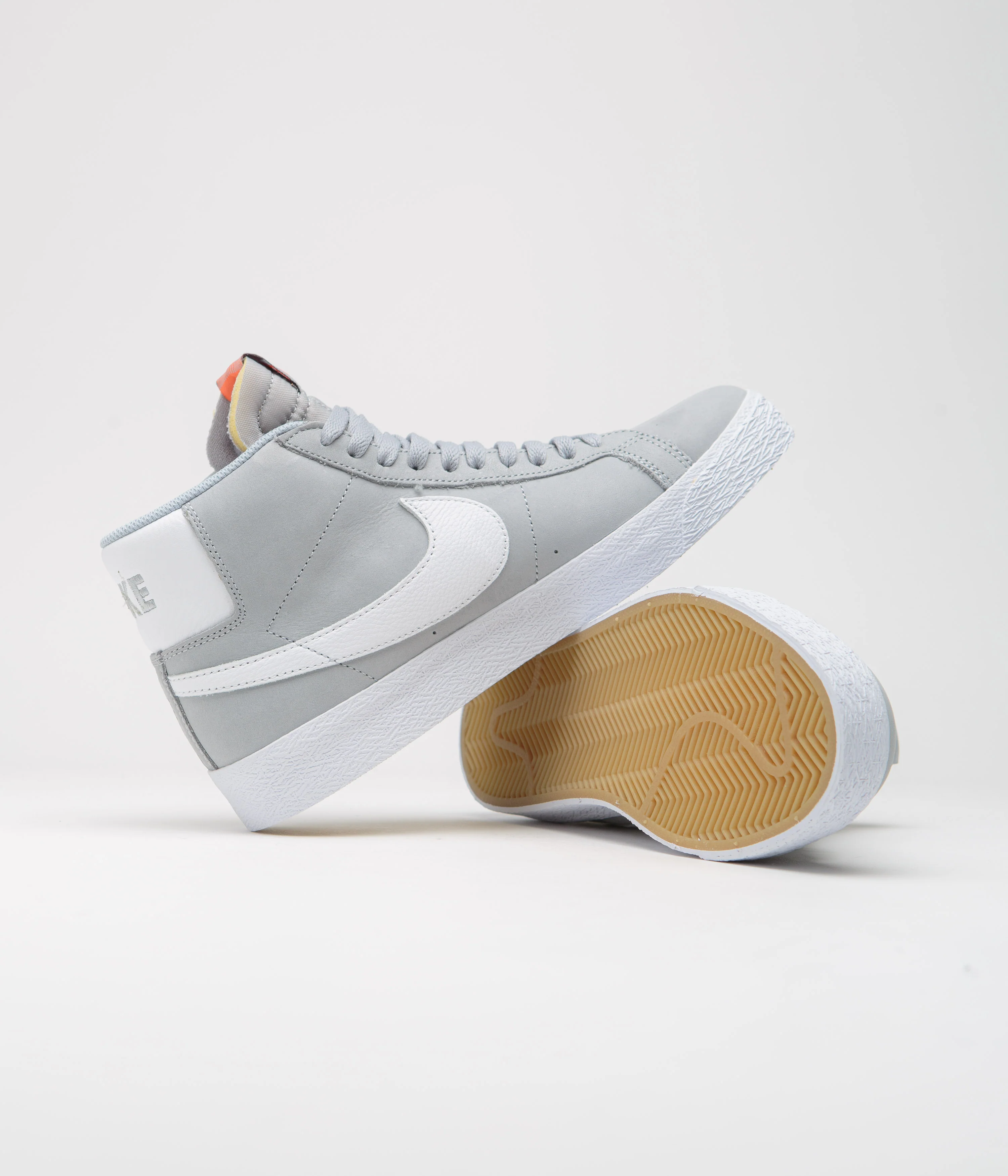 Nike SB Orange Label Blazer Mid Shoes - Wolf Grey / White - Wolf Grey - Image 5
