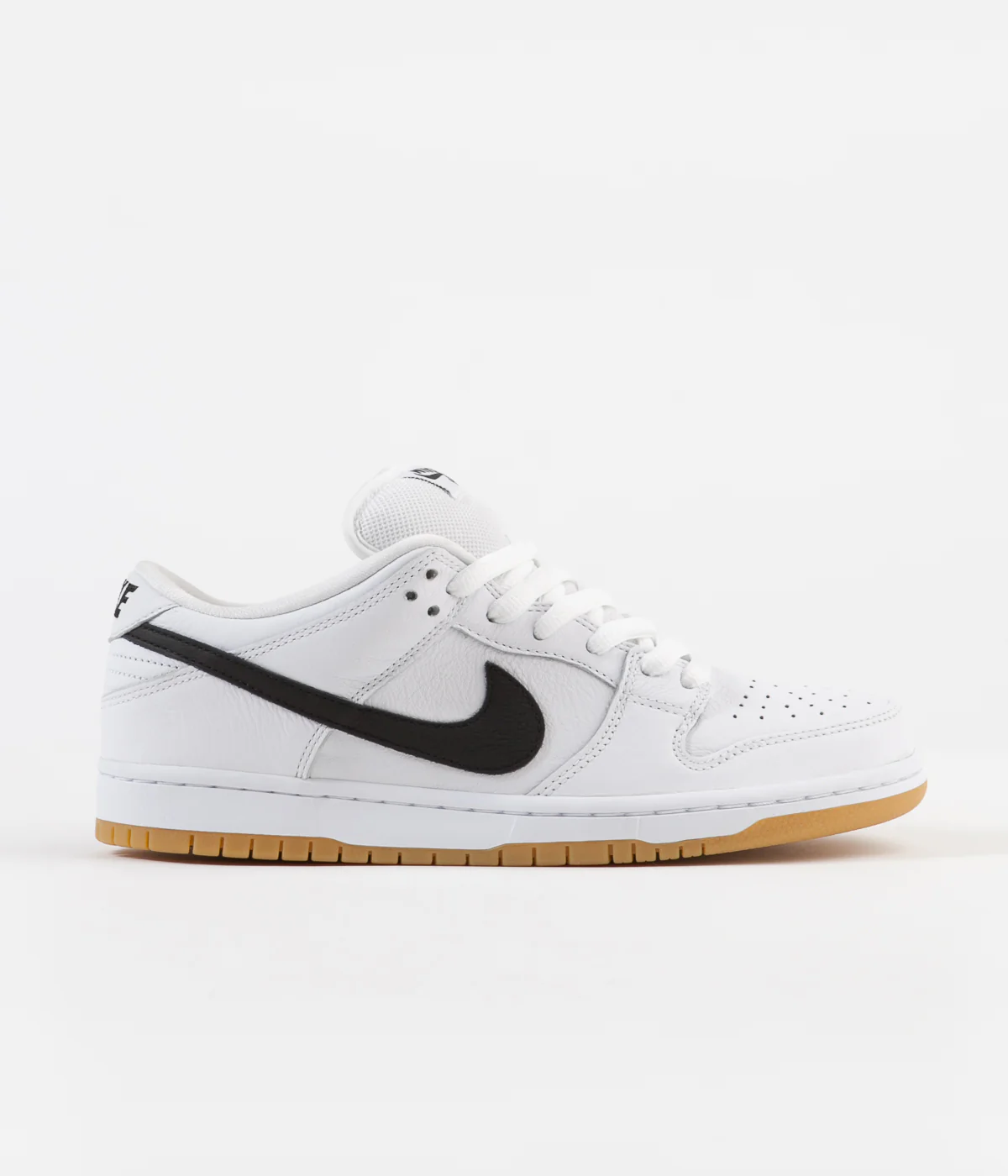 Nike SB Orange Label Dunk Low Pro Shoes - White / Black - Gum