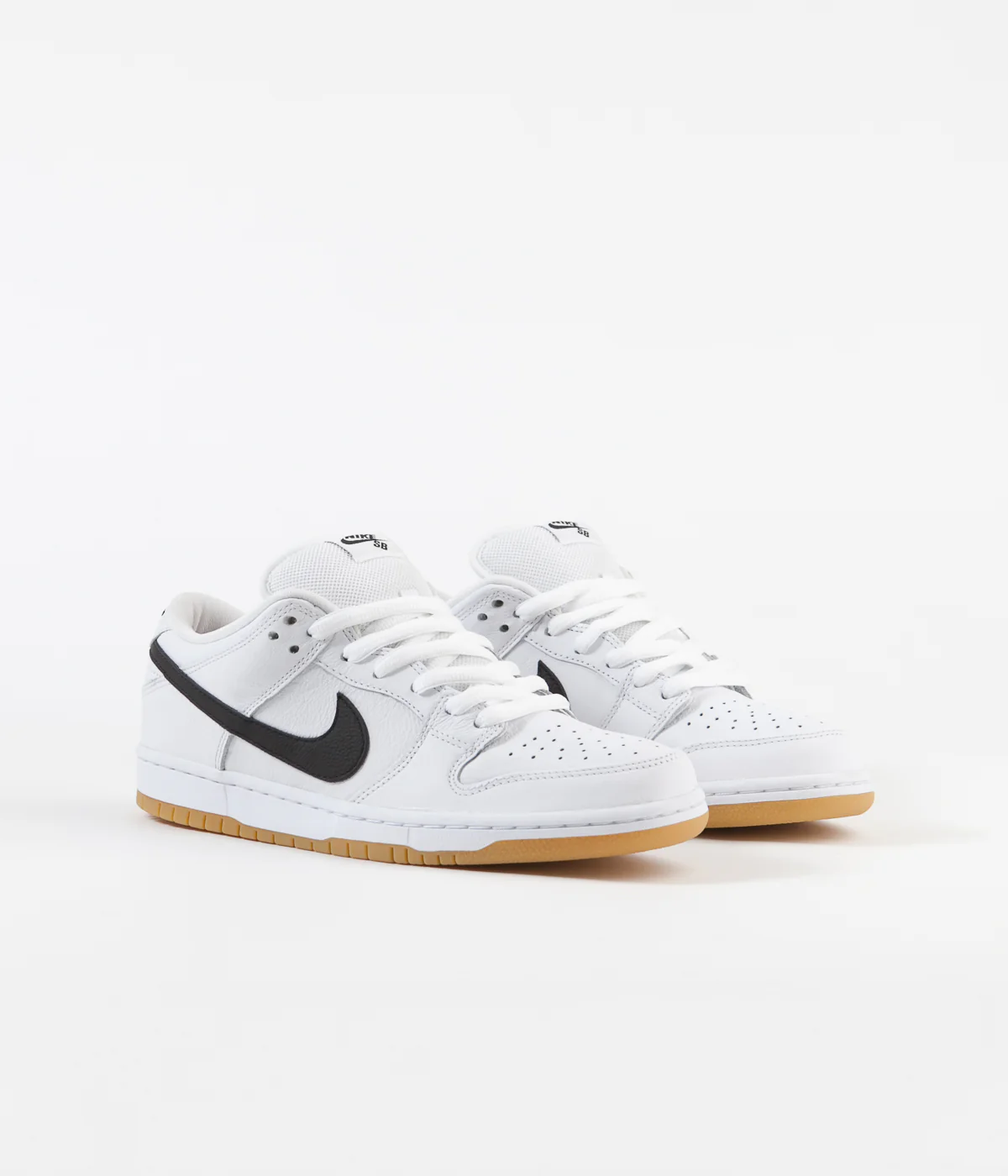 Nike SB Orange Label Dunk Low Pro Shoes - White / Black - Gum - Image 2