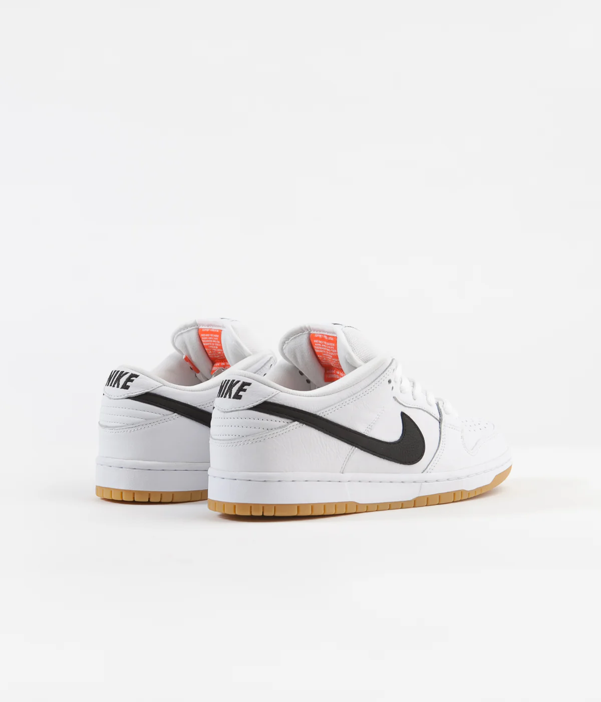 Nike SB Orange Label Dunk Low Pro Shoes - White / Black - Gum - Image 4