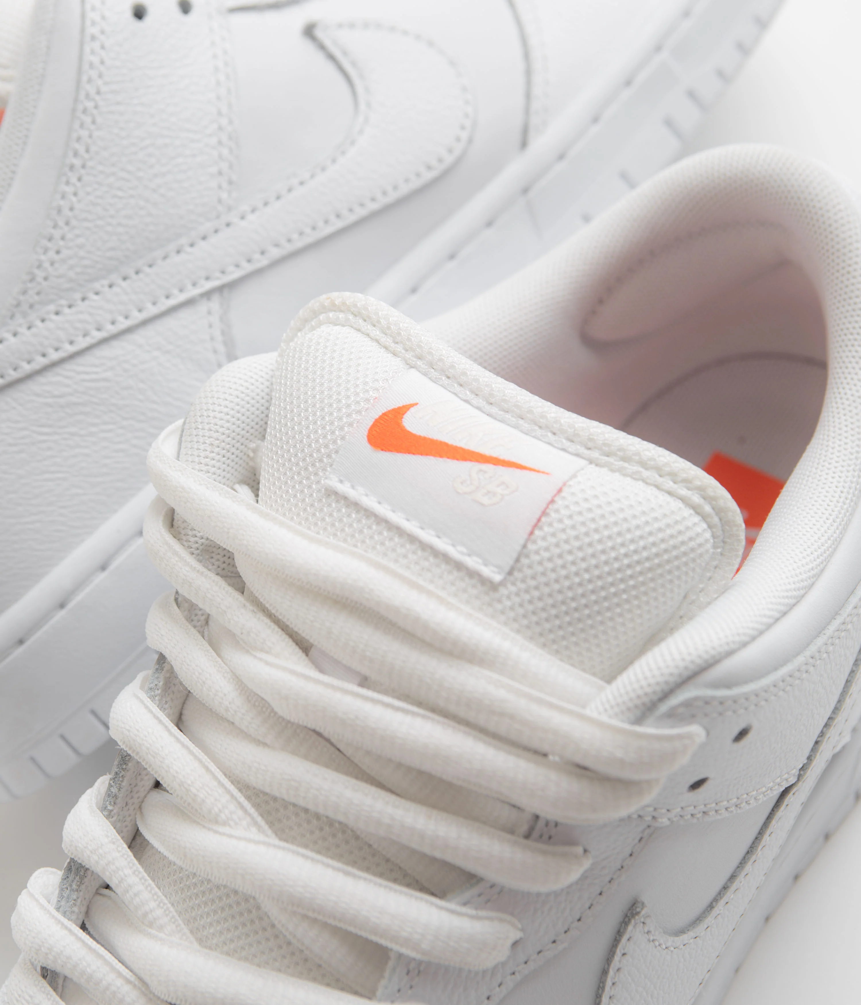 Nike SB Orange Label Dunk Low Pro Shoes - White / White - White - White - Image 4
