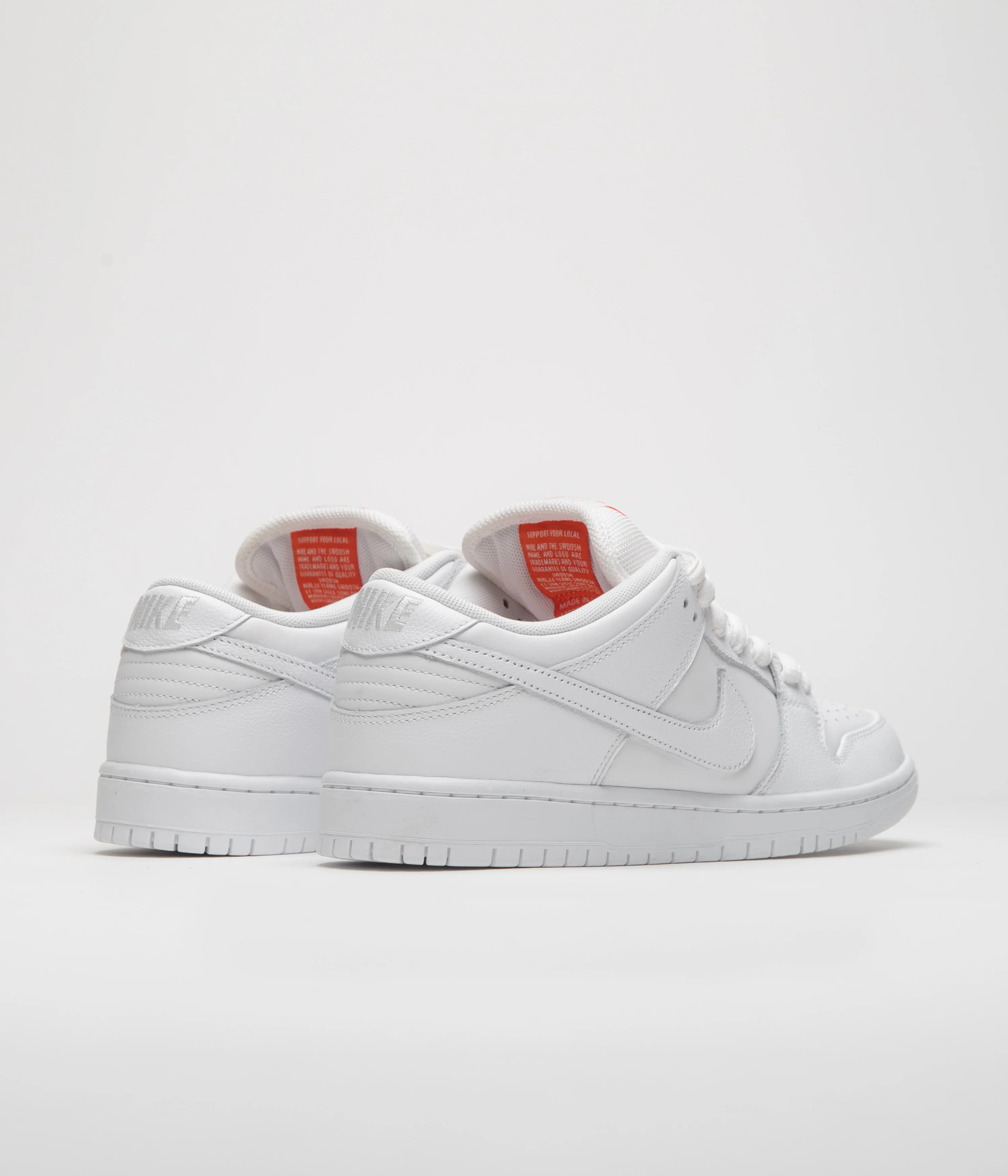 Nike SB Orange Label Dunk Low Pro Shoes - White / White - White - White - Image 5