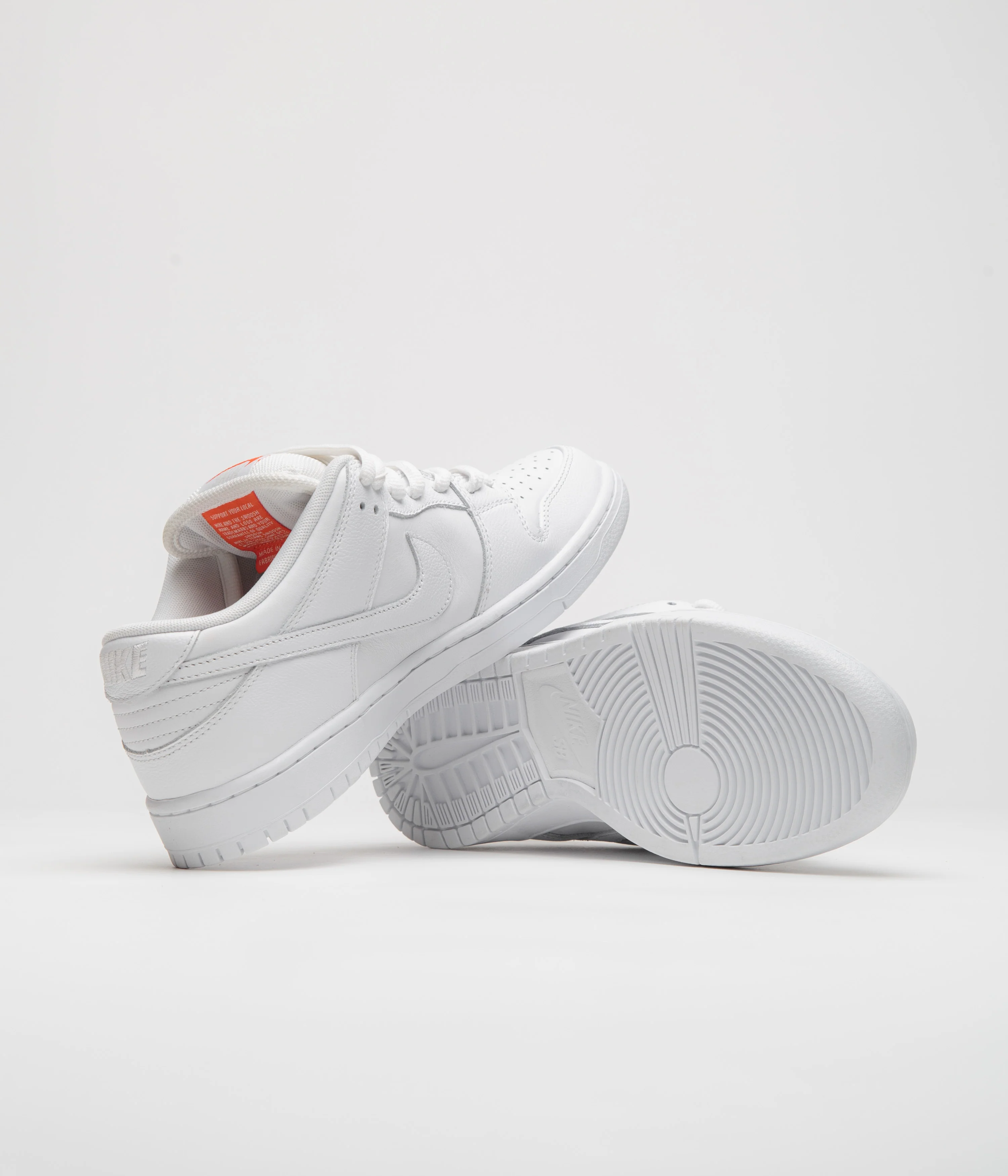 Nike SB Orange Label Dunk Low Pro Shoes - White / White - White - White - Image 6
