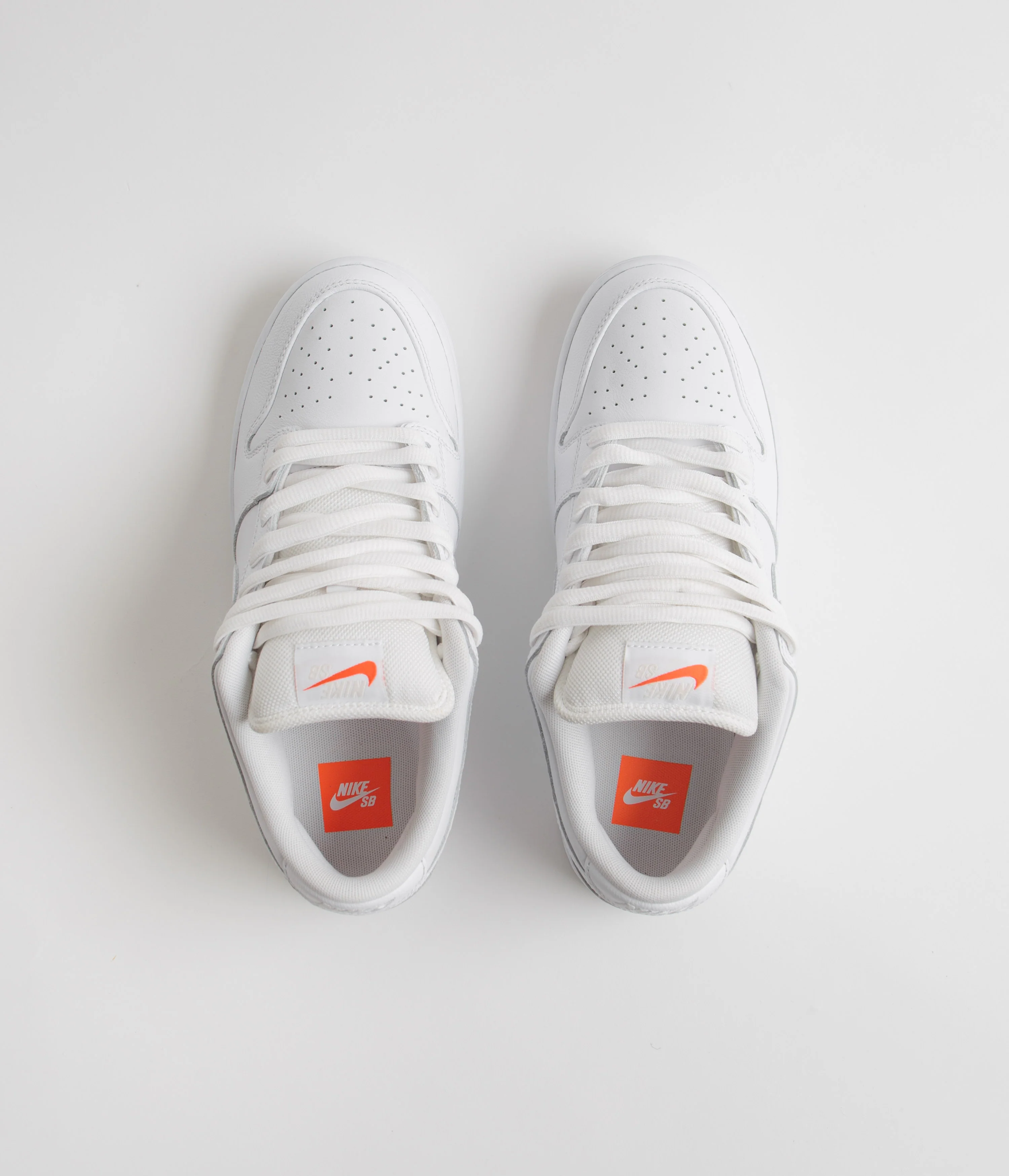 Nike SB Orange Label Dunk Low Pro Shoes - White / White - White - White - Image 8