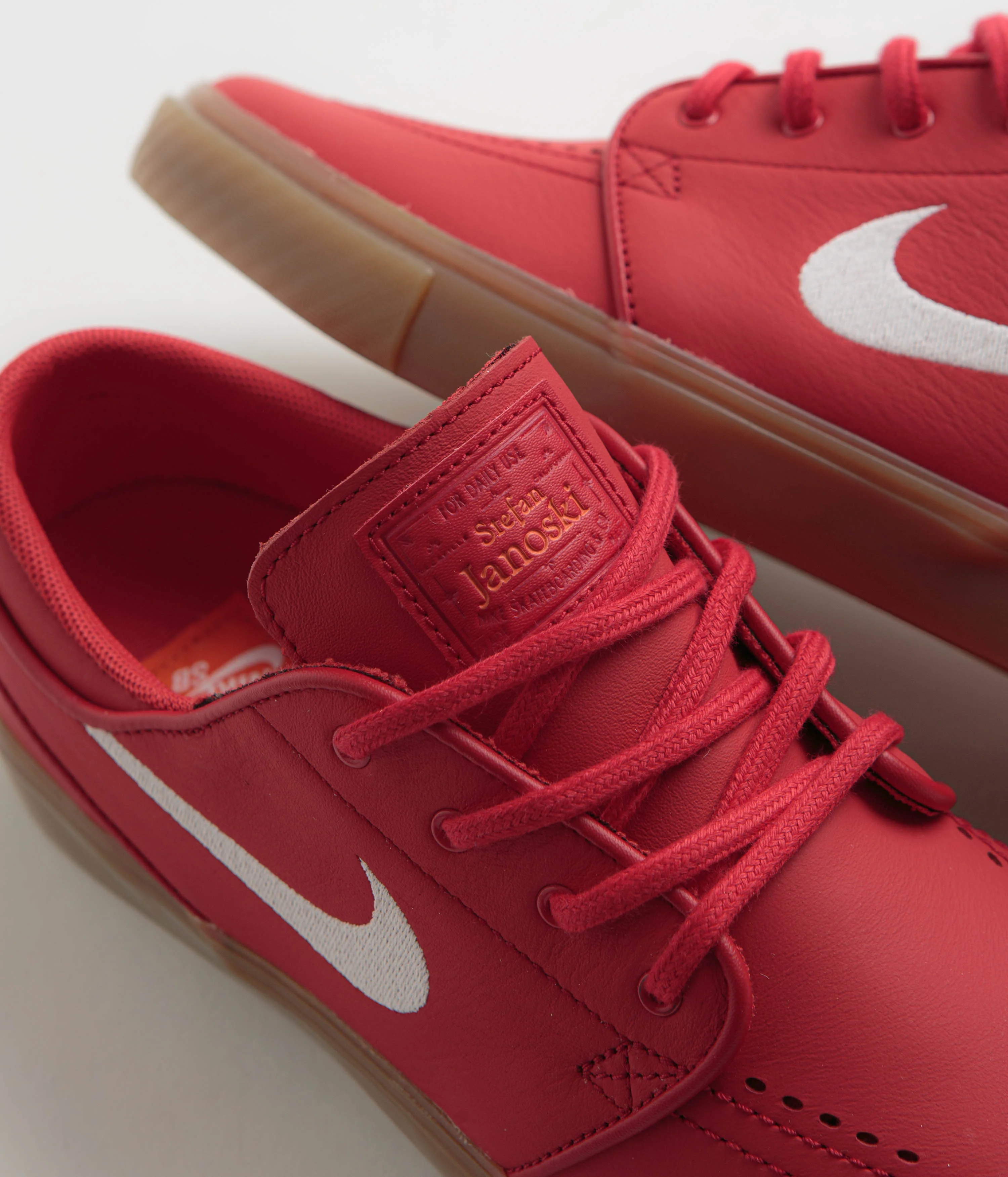 Nike SB Orange Label Janoski Shoes - University Red / White - University Red - Image 3