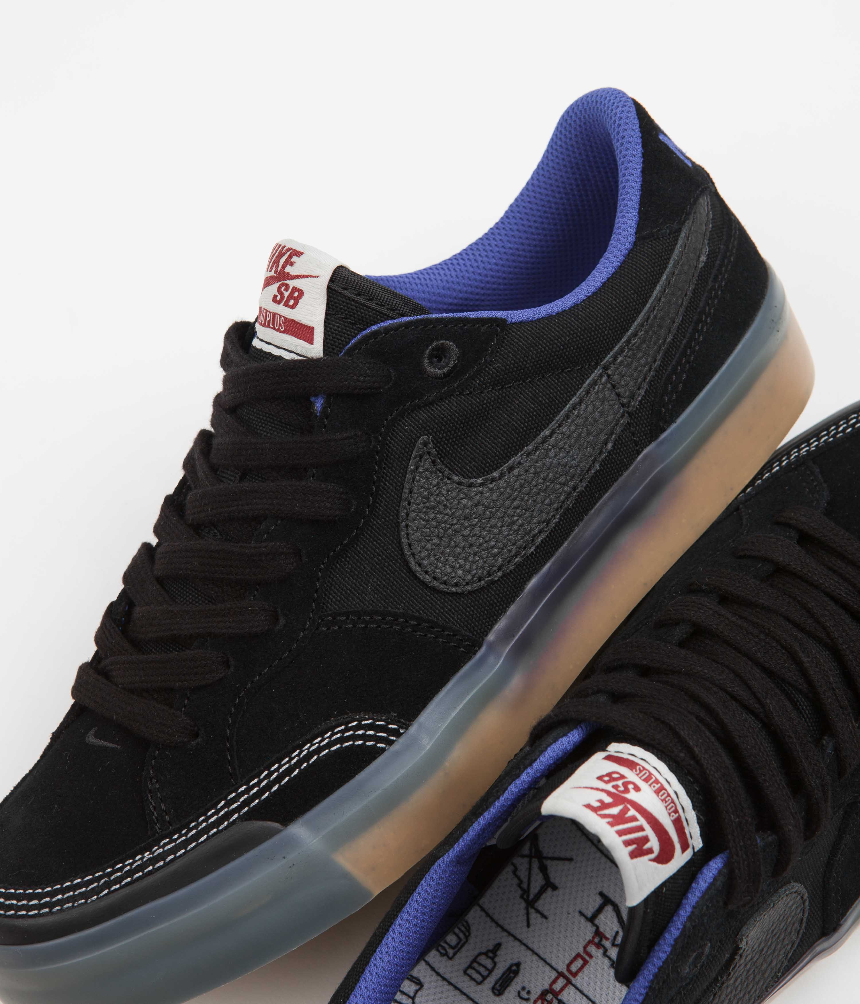 Nike SB Pogo Premium Shoes - Black / Black - Hyper Royal - Gum Light Brown - Image 3