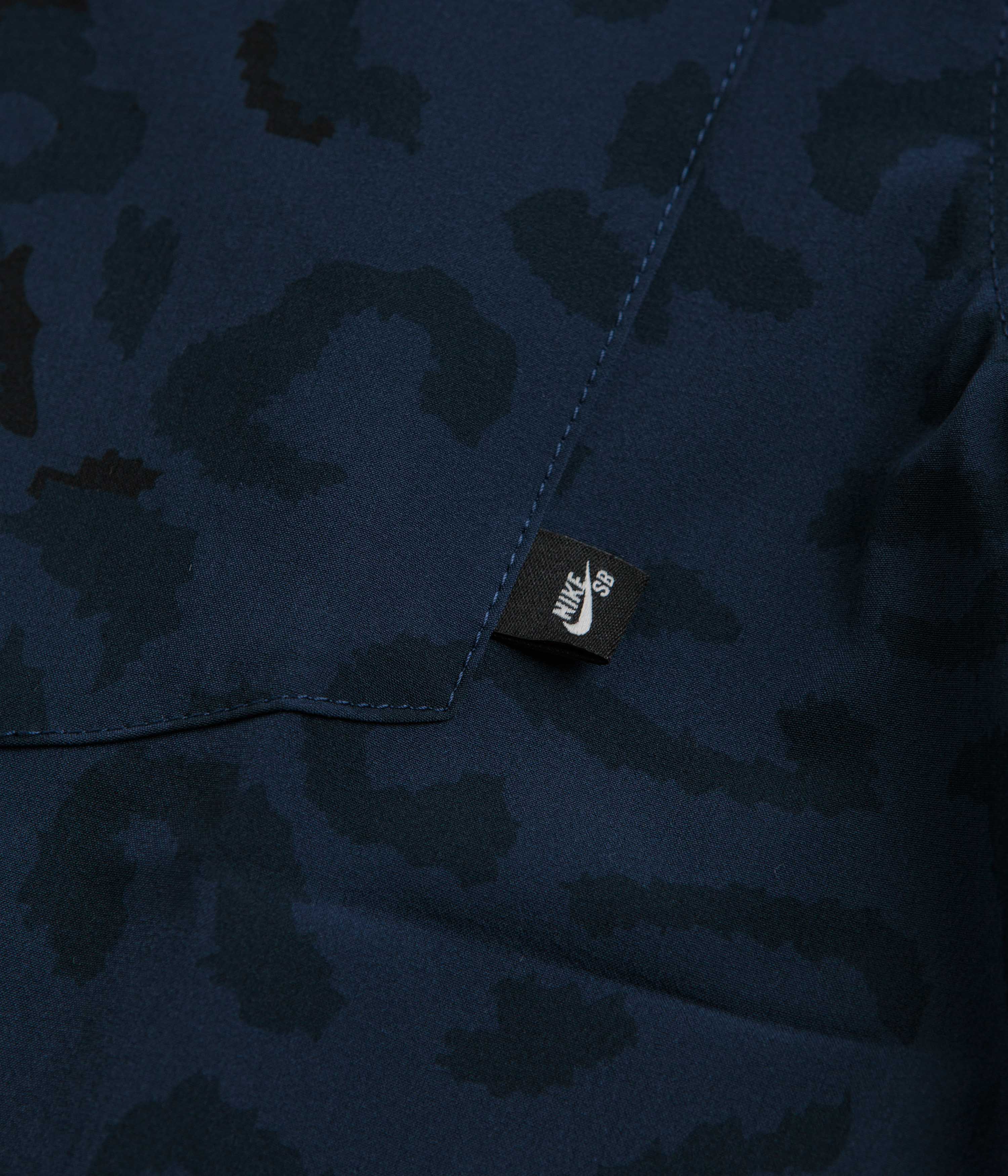 Nike SB Print Bowler Short Sleeve Shirt - Midnight Navy - Image 3