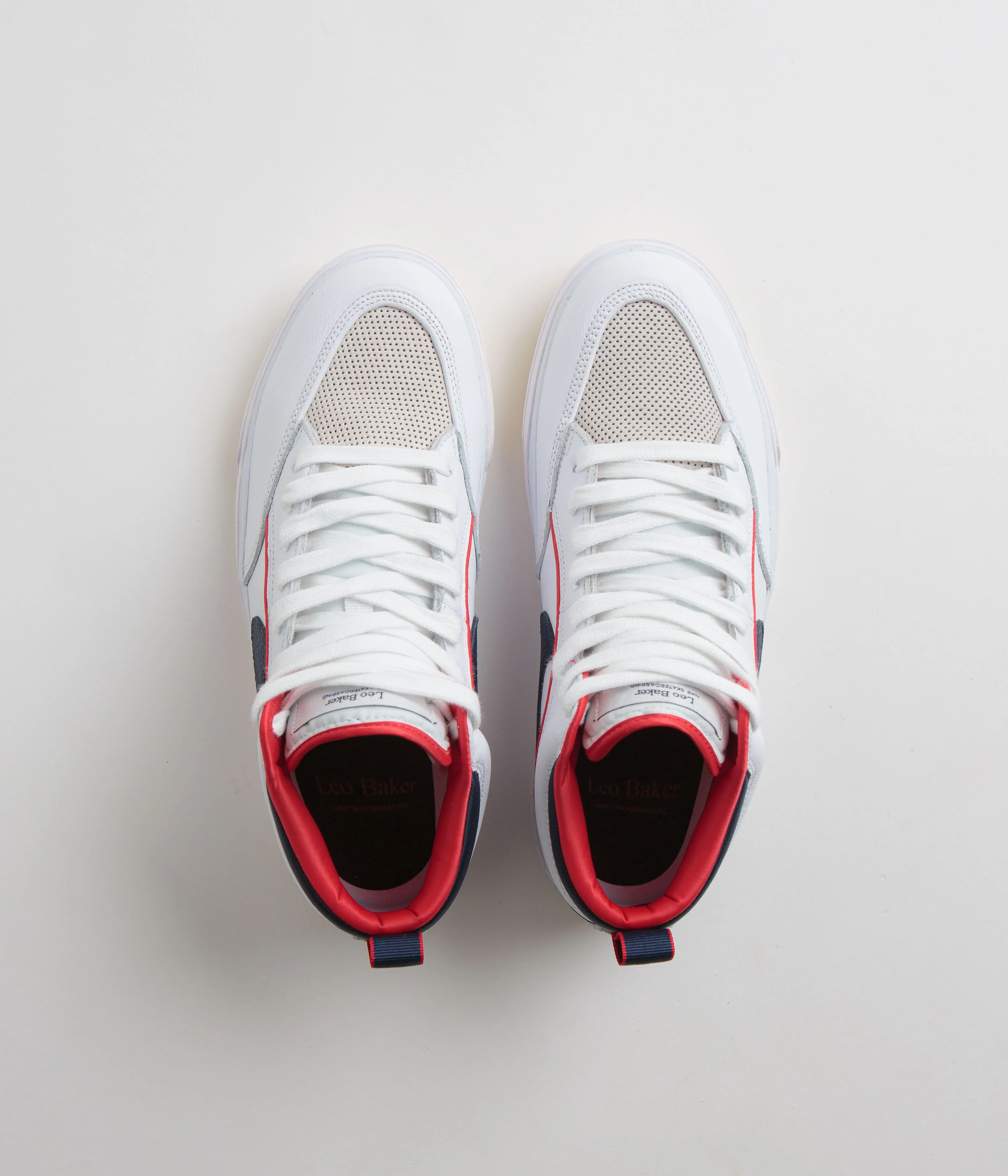 Nike SB React Leo Premium Shoes - White / Midnight Navy - University Red - White - Image 7