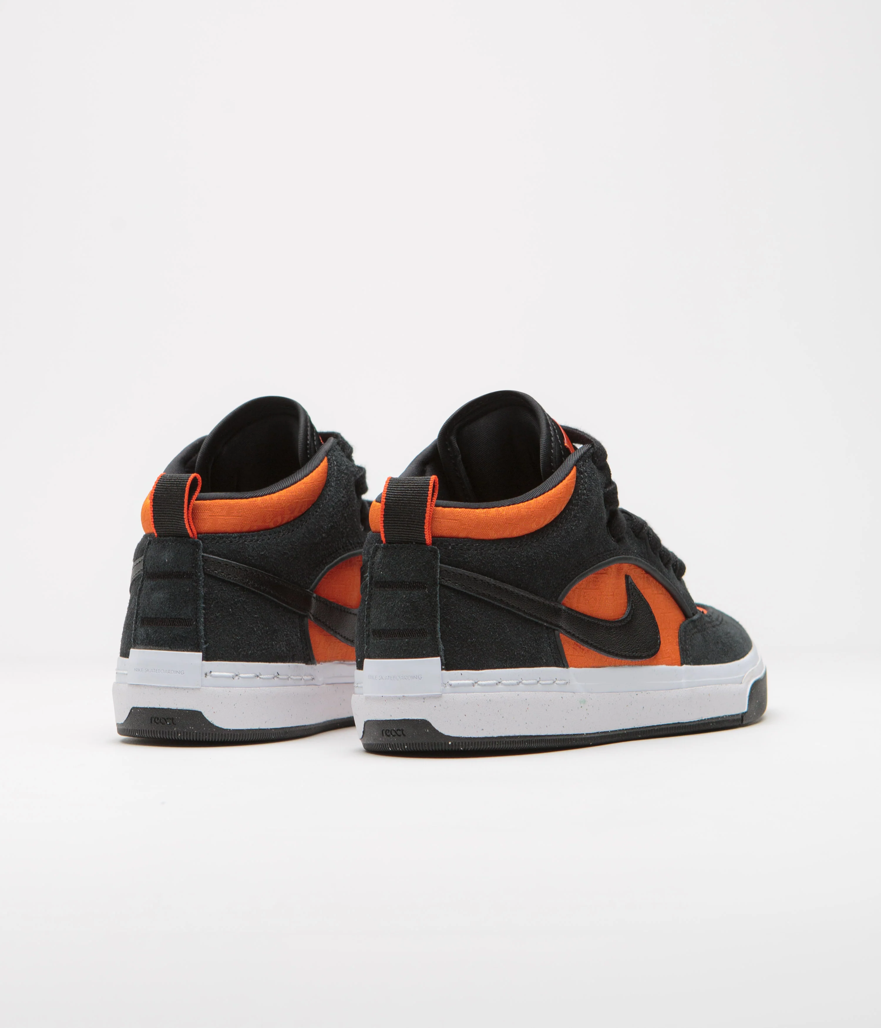 Nike SB React Leo Shoes - Black / Black - Orange - Electro Orange - Image 4