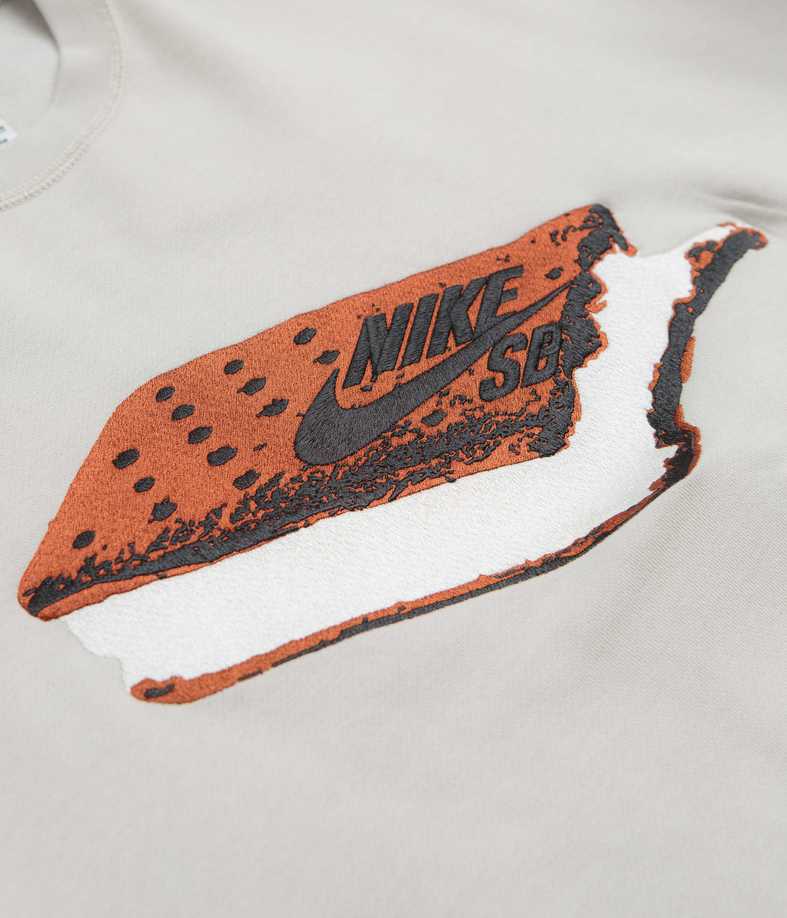 Nike SB Slider Crewneck Sweatshirt - Light Bone / White - Image 3