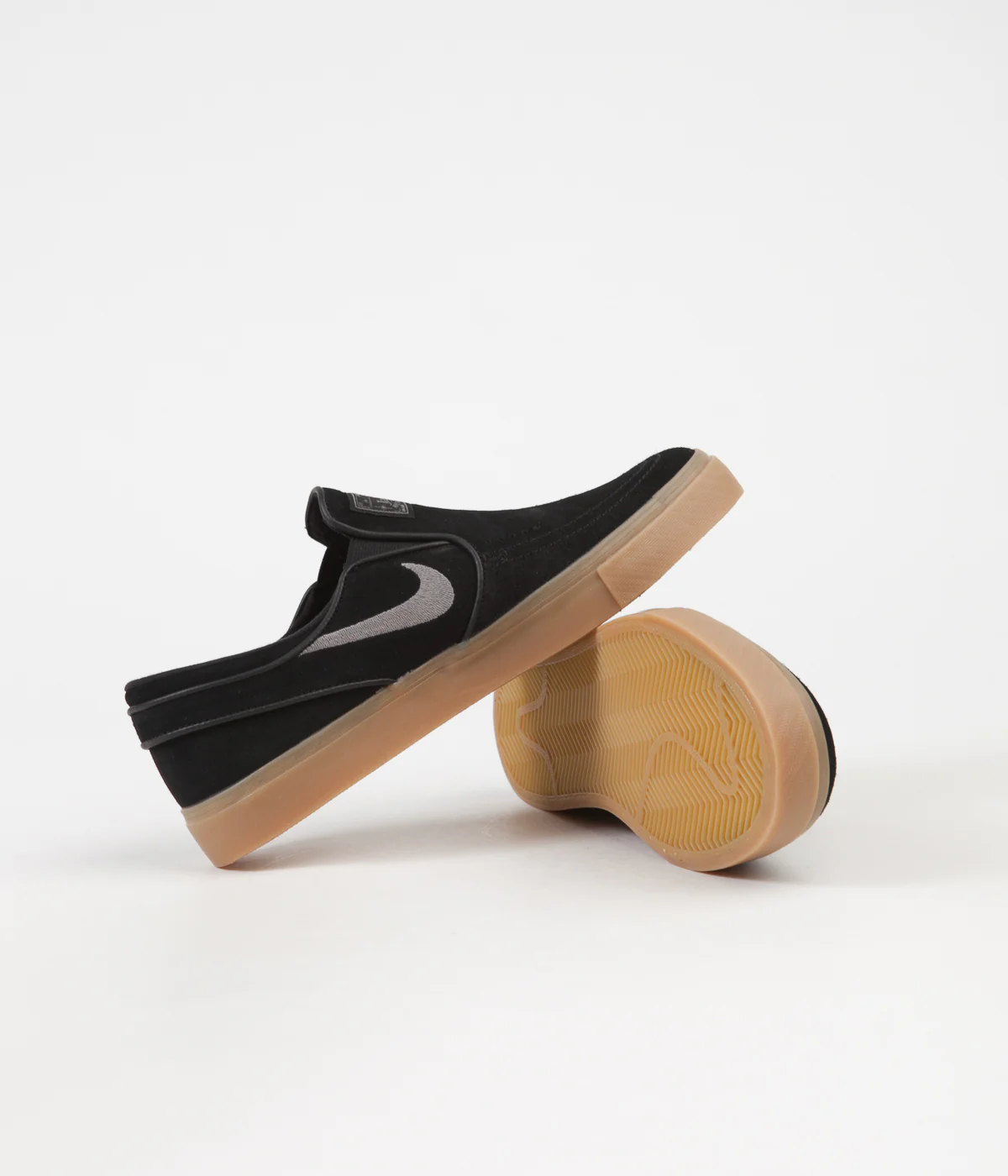 Nike SB Stefan Janoski Slip On Shoes - Black / Gunsmoke - Gum Light Brown - Image 6