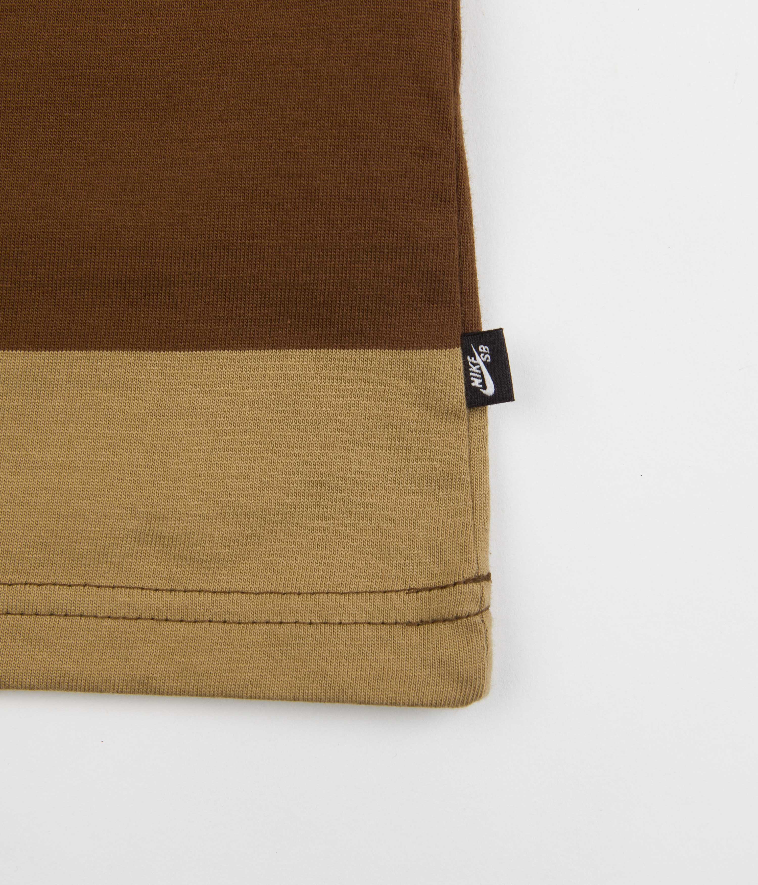 Nike SB Stripe Long Sleeve T-Shirt - Cacao Wow / Dark Driftwood - Image 4