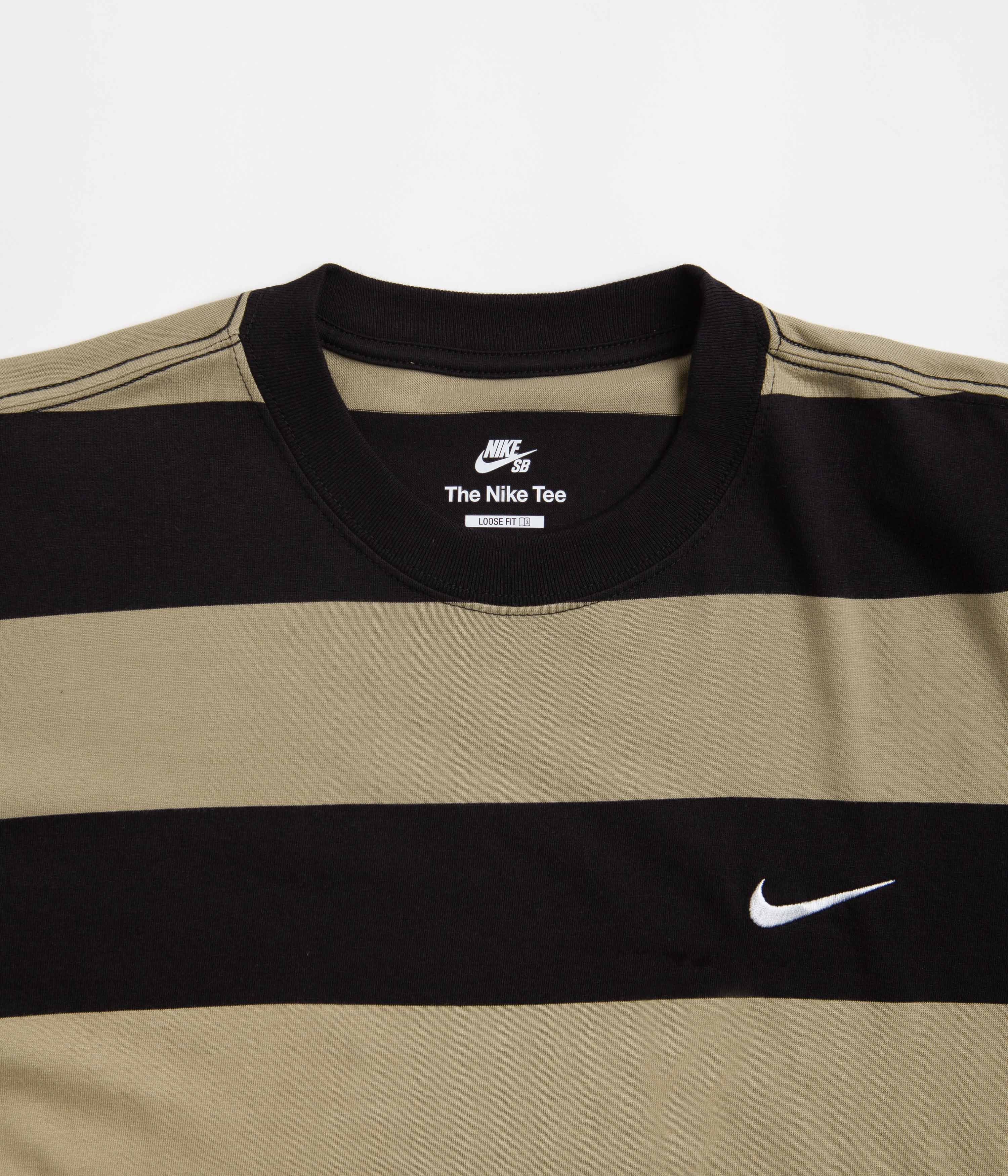 Nike SB Stripe T-Shirt - Neutral Olive / Black / White - Image 4