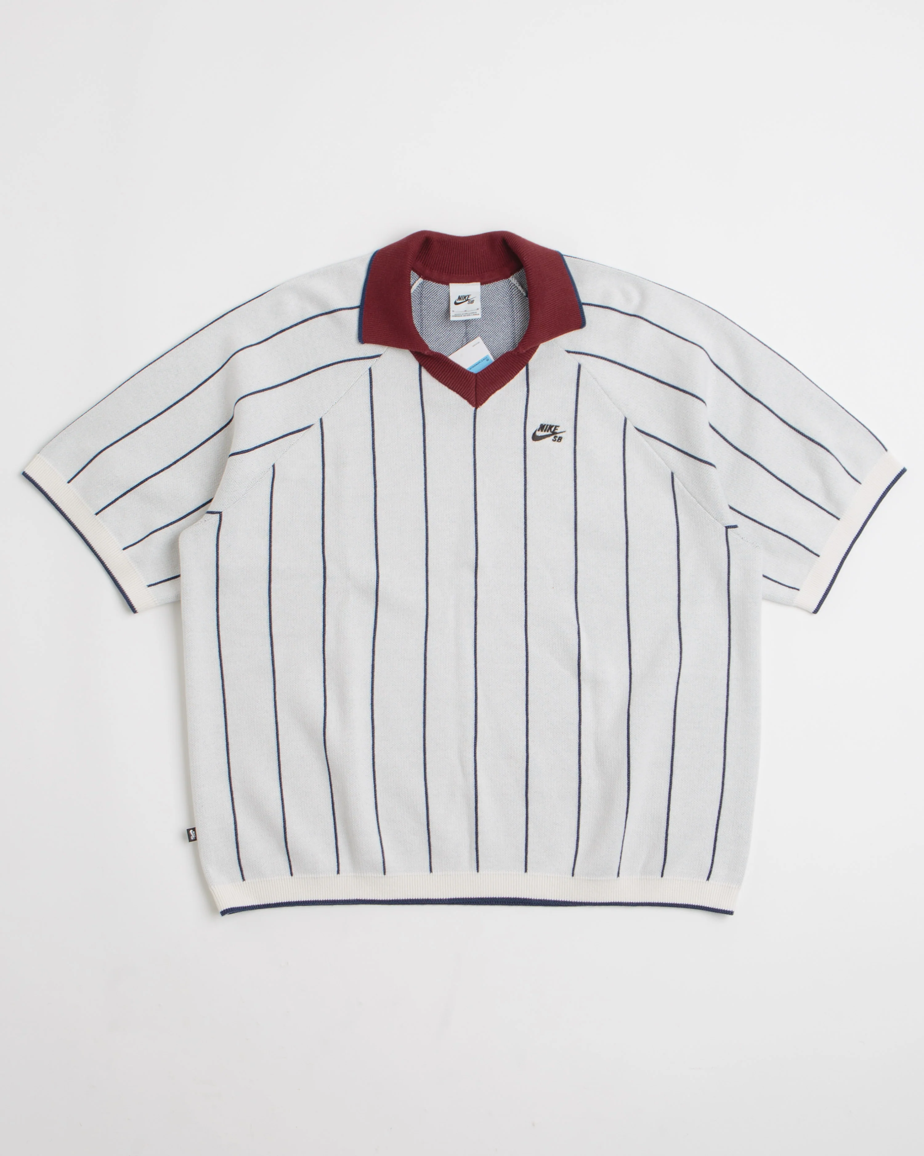 Nike SB Striped Polo Shirt - Sail / Midnight Navy / Dark Team Red