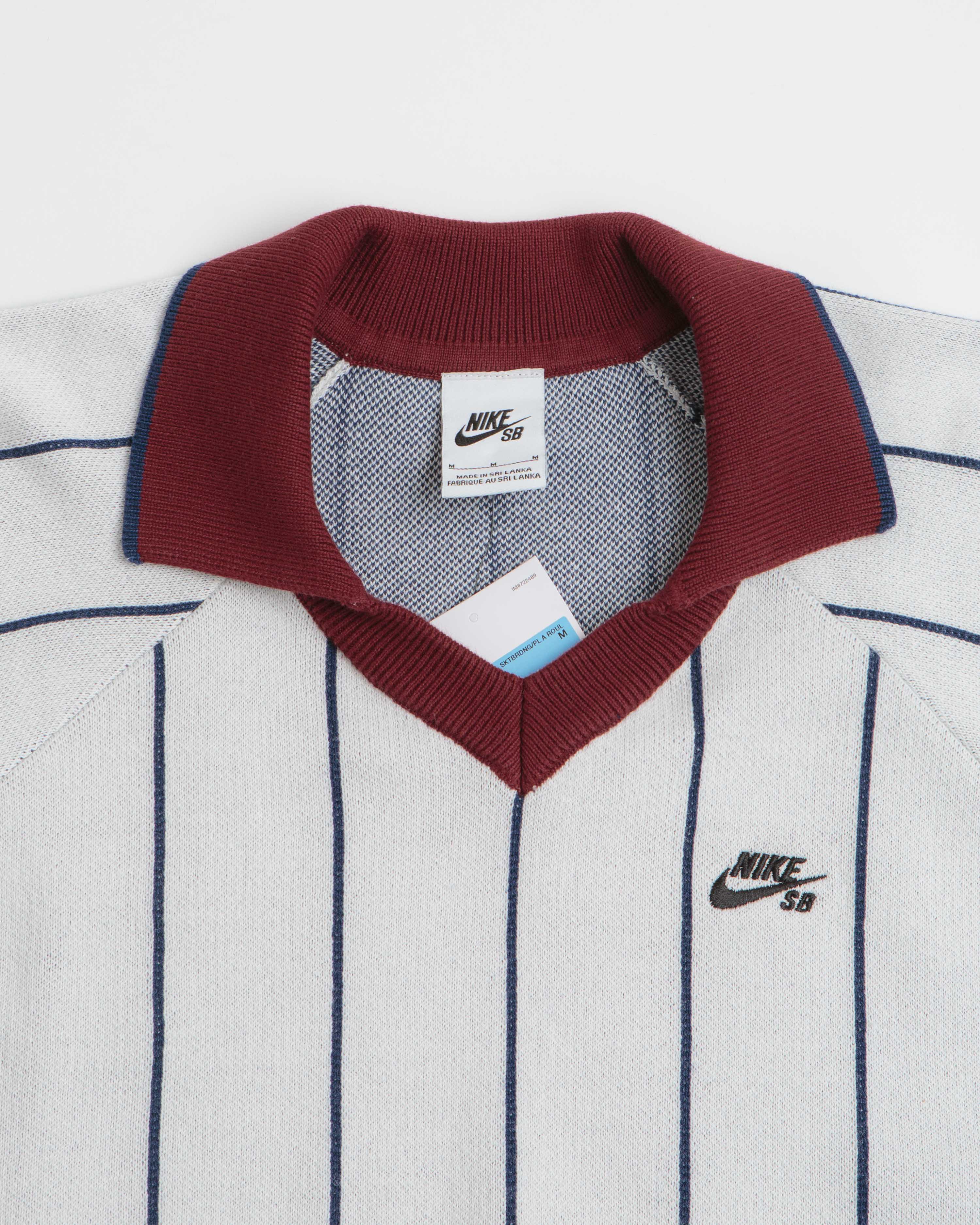 Nike SB Striped Polo Shirt - Sail / Midnight Navy / Dark Team Red - Image 2