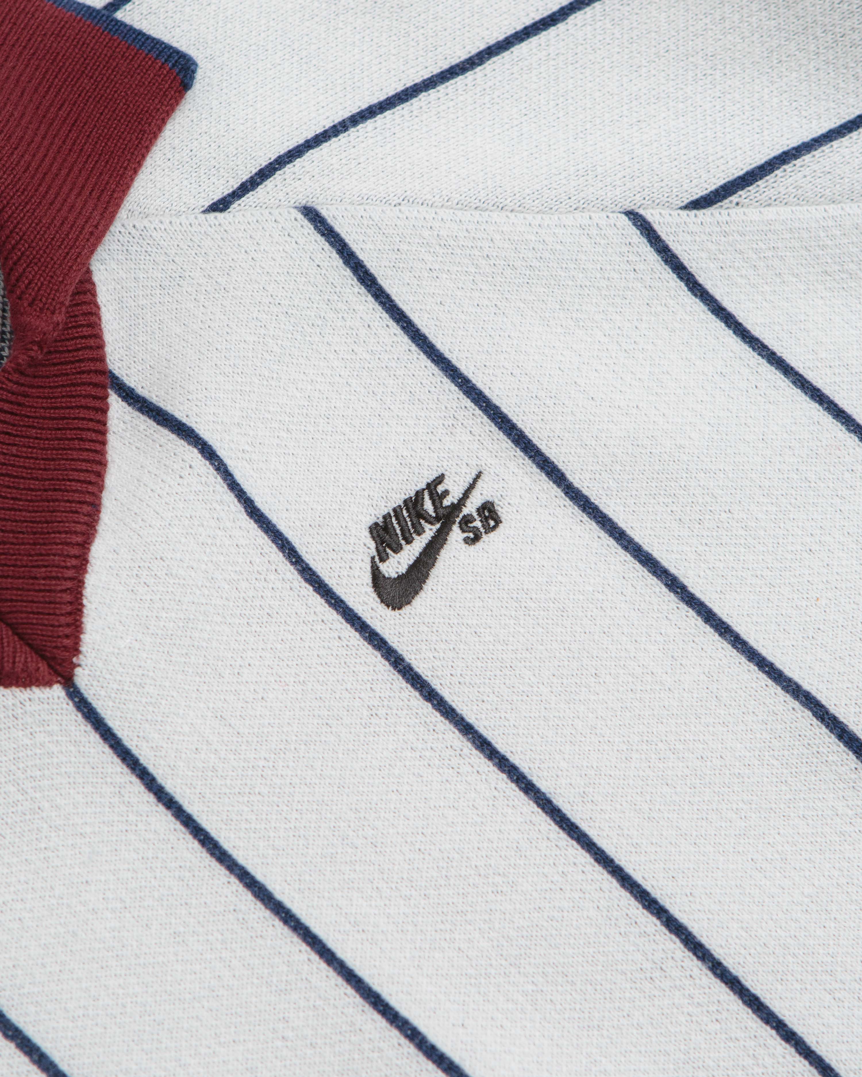 Nike SB Striped Polo Shirt - Sail / Midnight Navy / Dark Team Red - Image 3