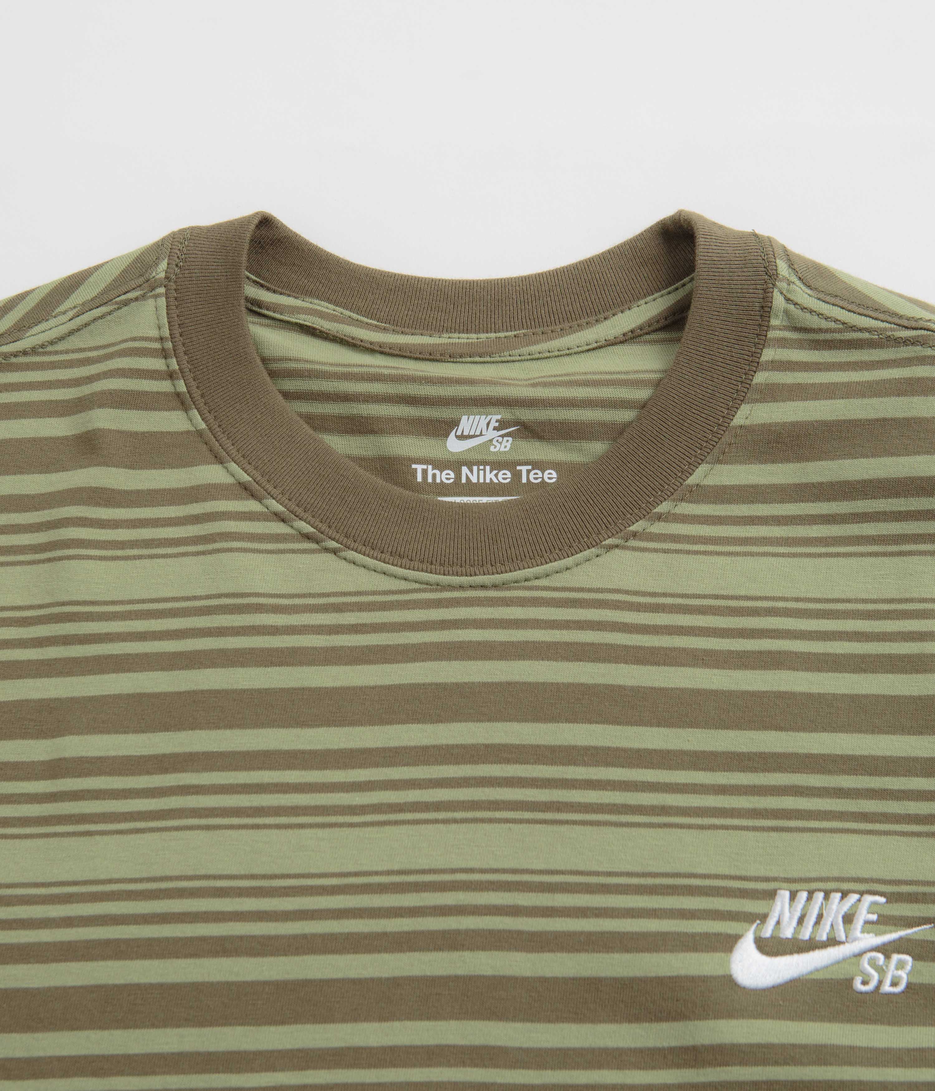 Nike SB Striped T-Shirt - Oil Green - Image 2