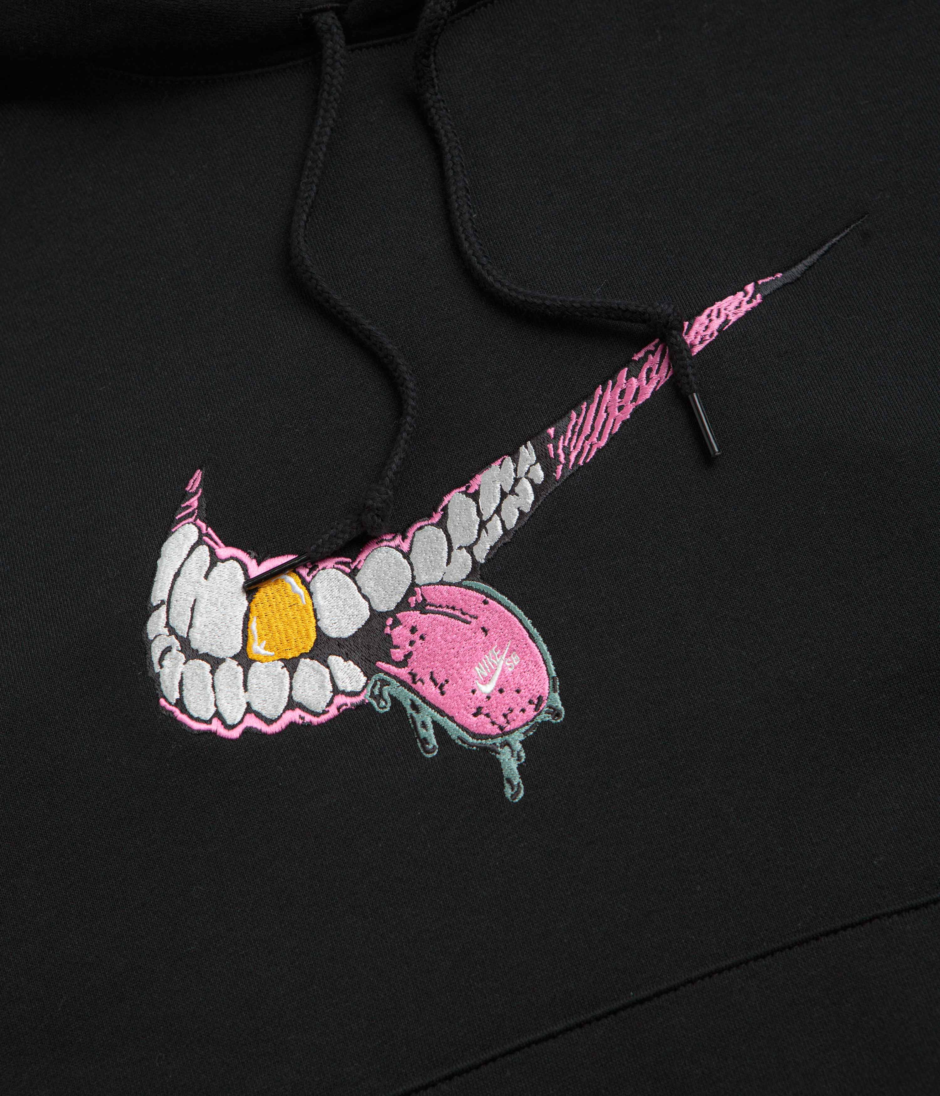 Nike SB Swoosh Grill Hoodie - Black / White - Image 3