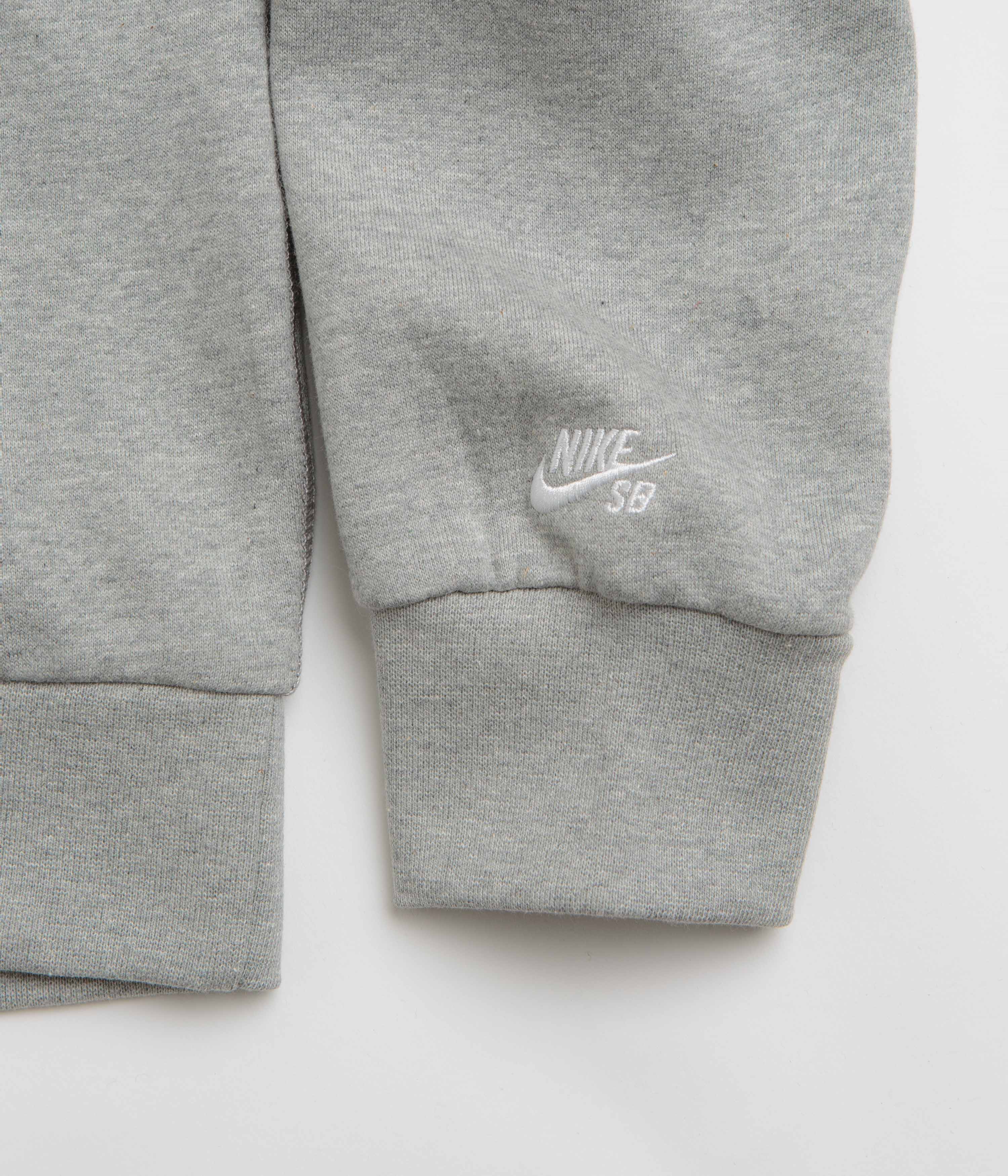 Nike SB Swoosh Grill Hoodie - Dark Grey Heather / White - Image 4