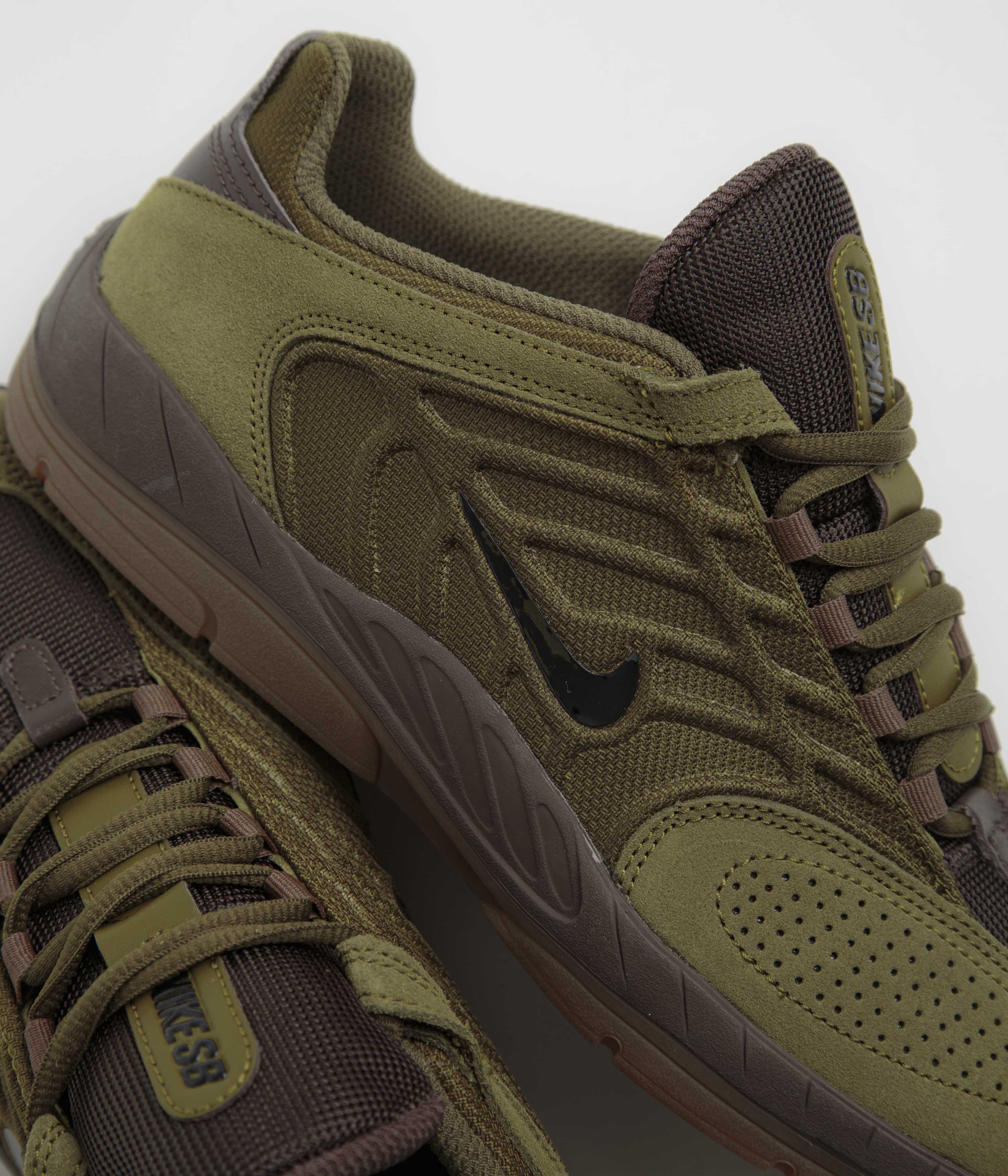 Nike SB Vertebrae Shoes - Olive Flak / Black - Baroque Brown - Image 3